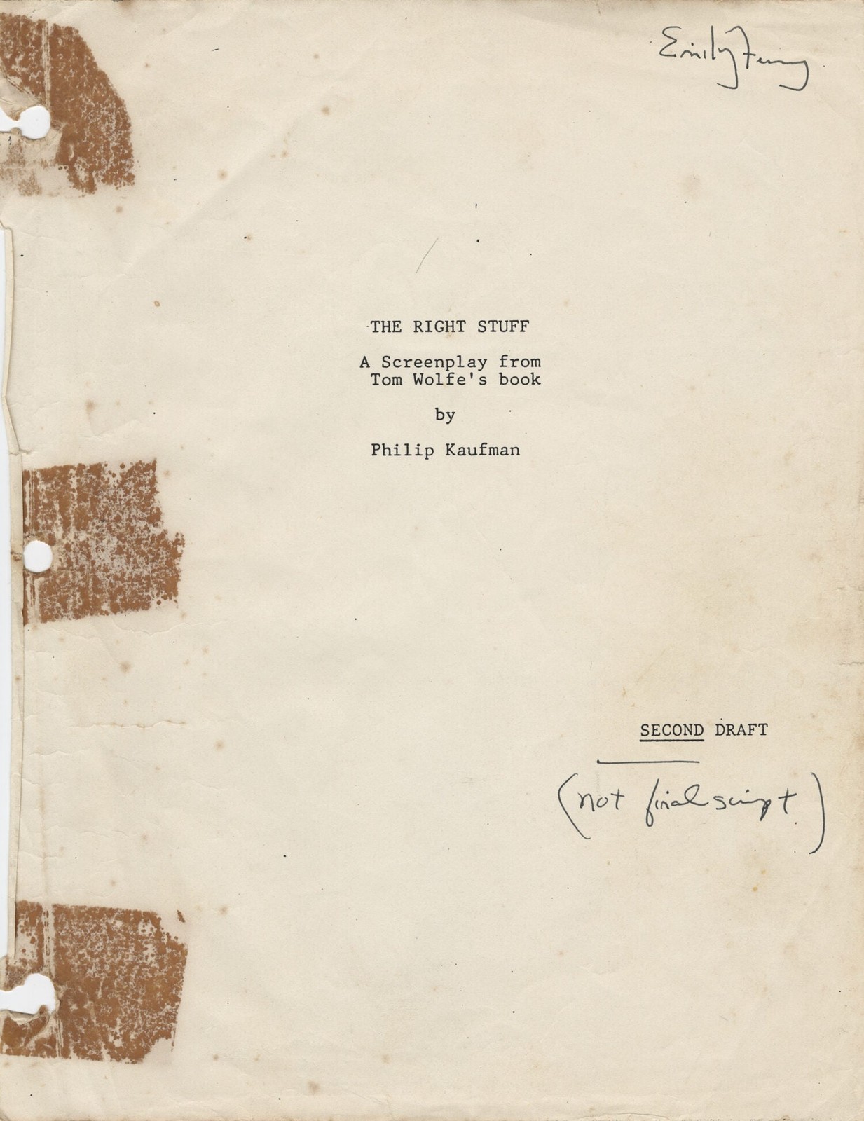 Ed Harris Sam Shepard RIGHT STUFF Original screenplay for the 1983 film #171974