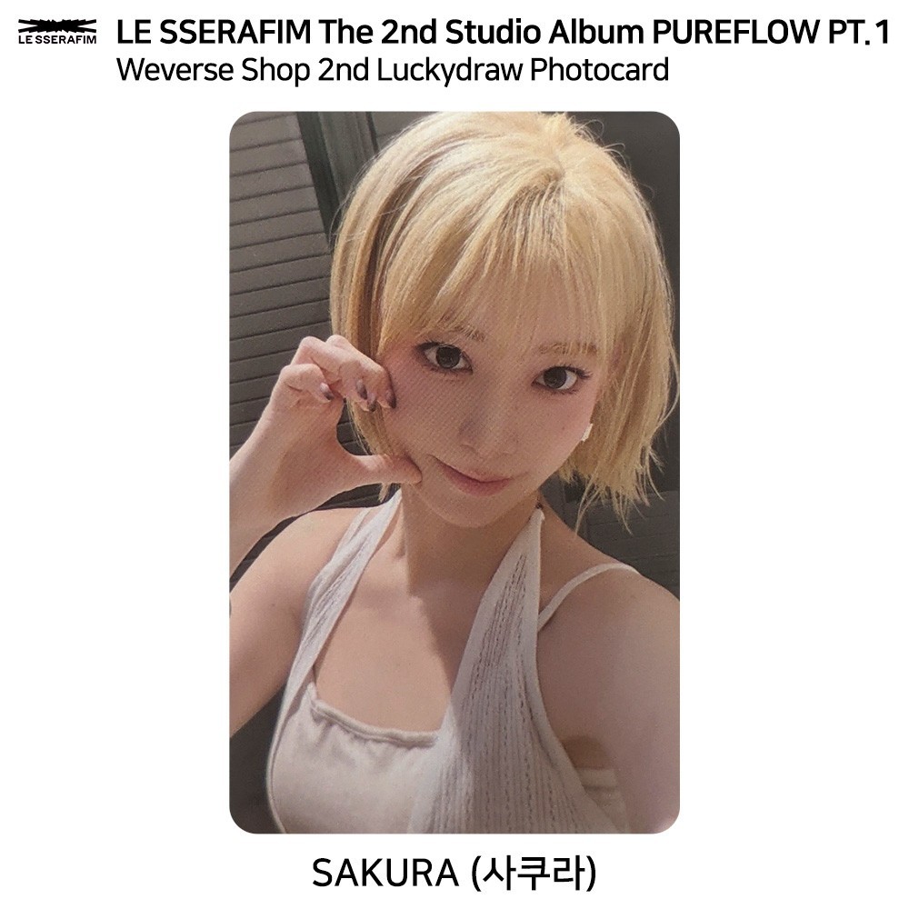 LE SSERAFIM 2nd Studio PUREFLOW pt.1 WeverseShop 2nd Lucky Draw Photocard