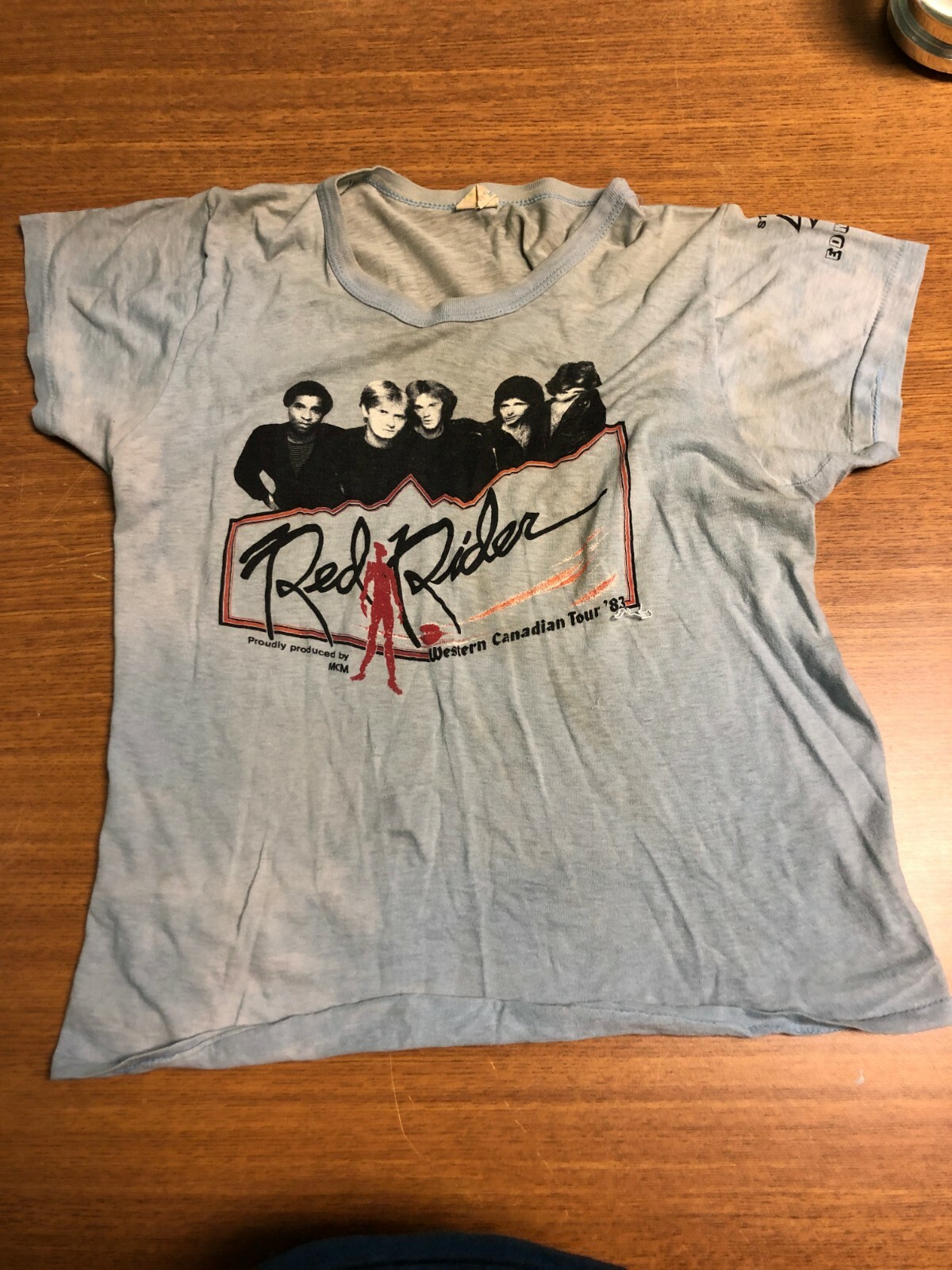 ORIGINAL VINTAGE 1983 TOM COCHRANE AND RED RIDER CANADIAN TOUR T-SHIRT EDMONTON