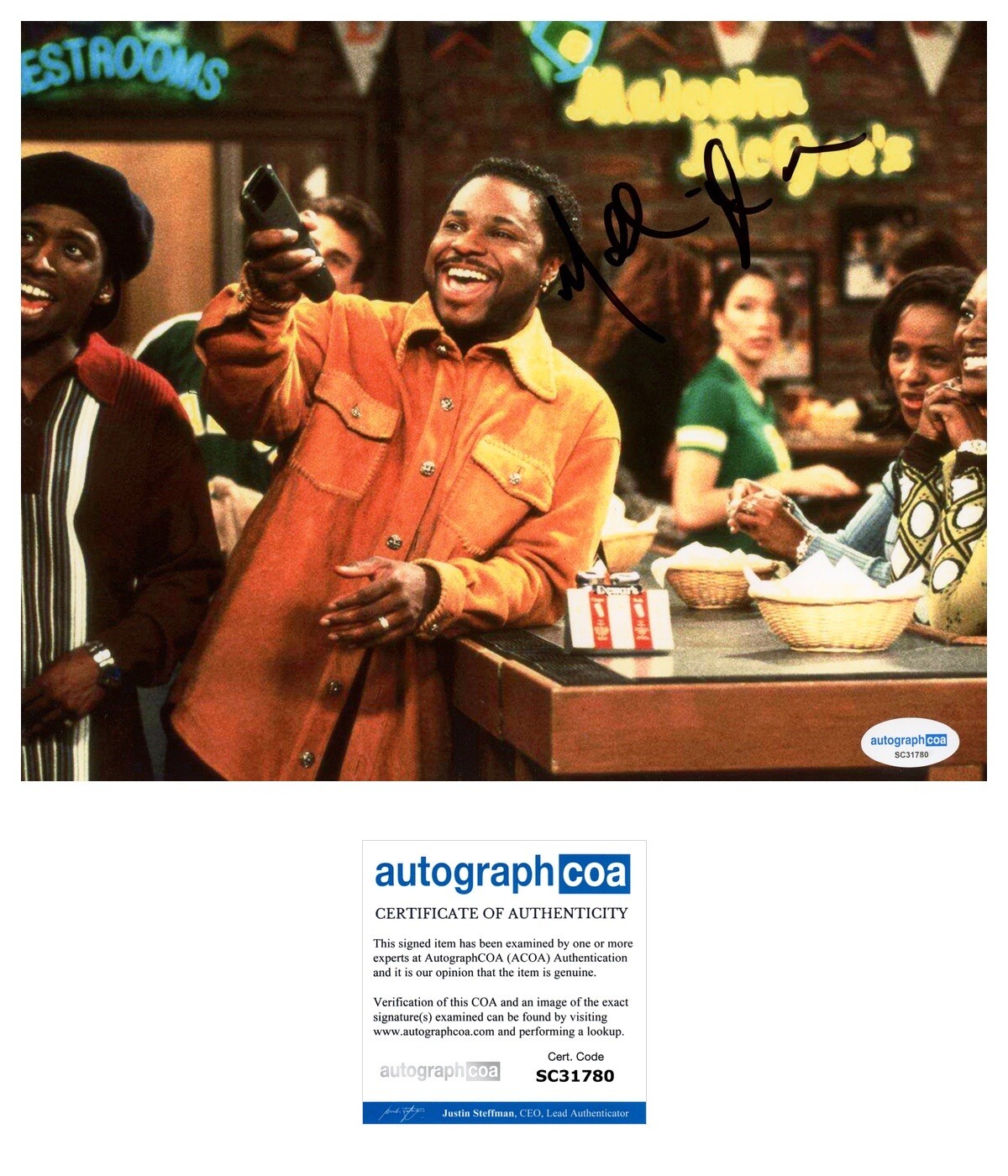 Malcolm-Jamal Warner ‘Malcolm & Eddie’ Signed Autograph 8×10 Photo ACOA