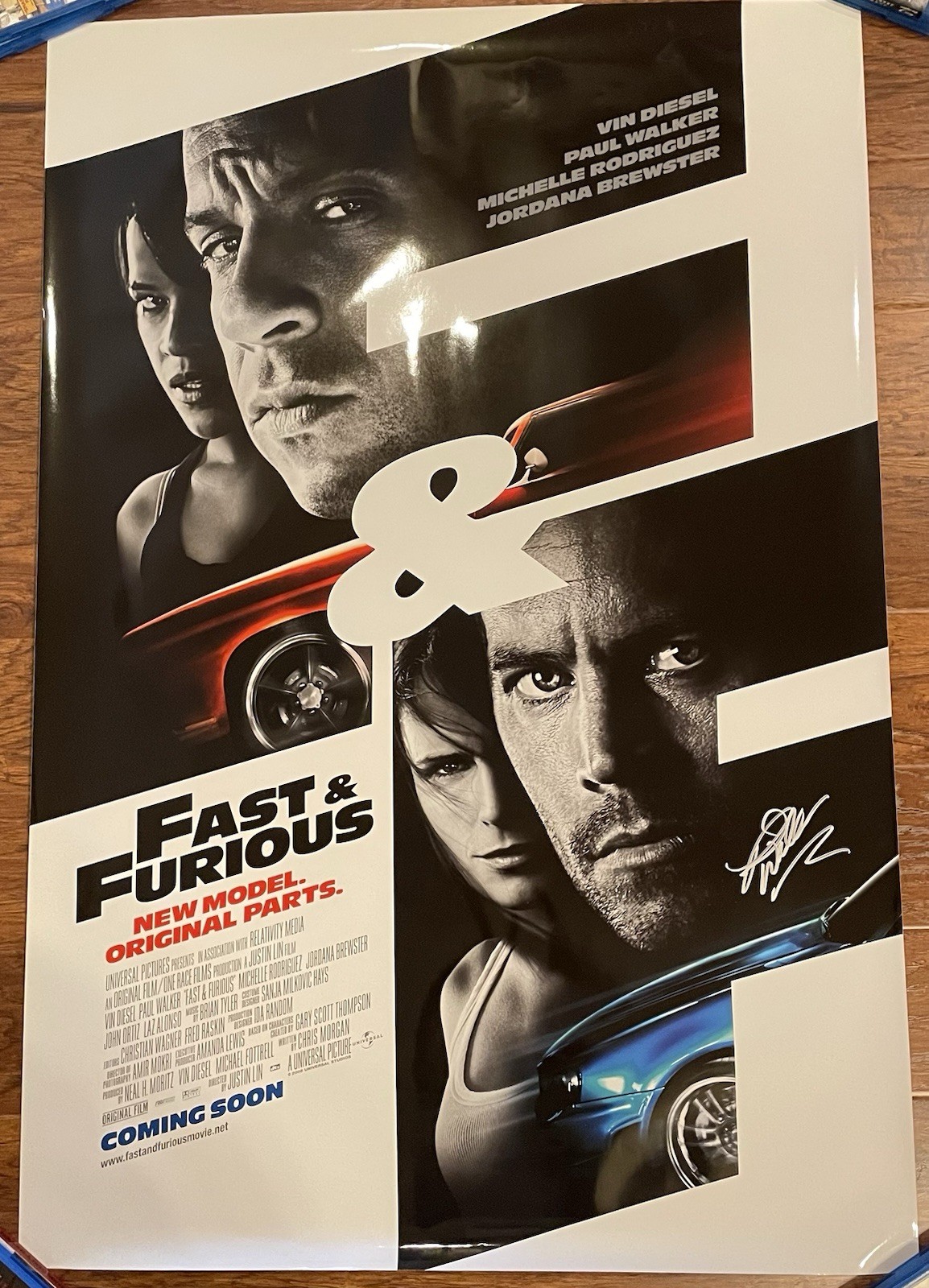 Paul Walker JSA Signed Fast And The Furious Movie Poster 27×40 DS Autographed