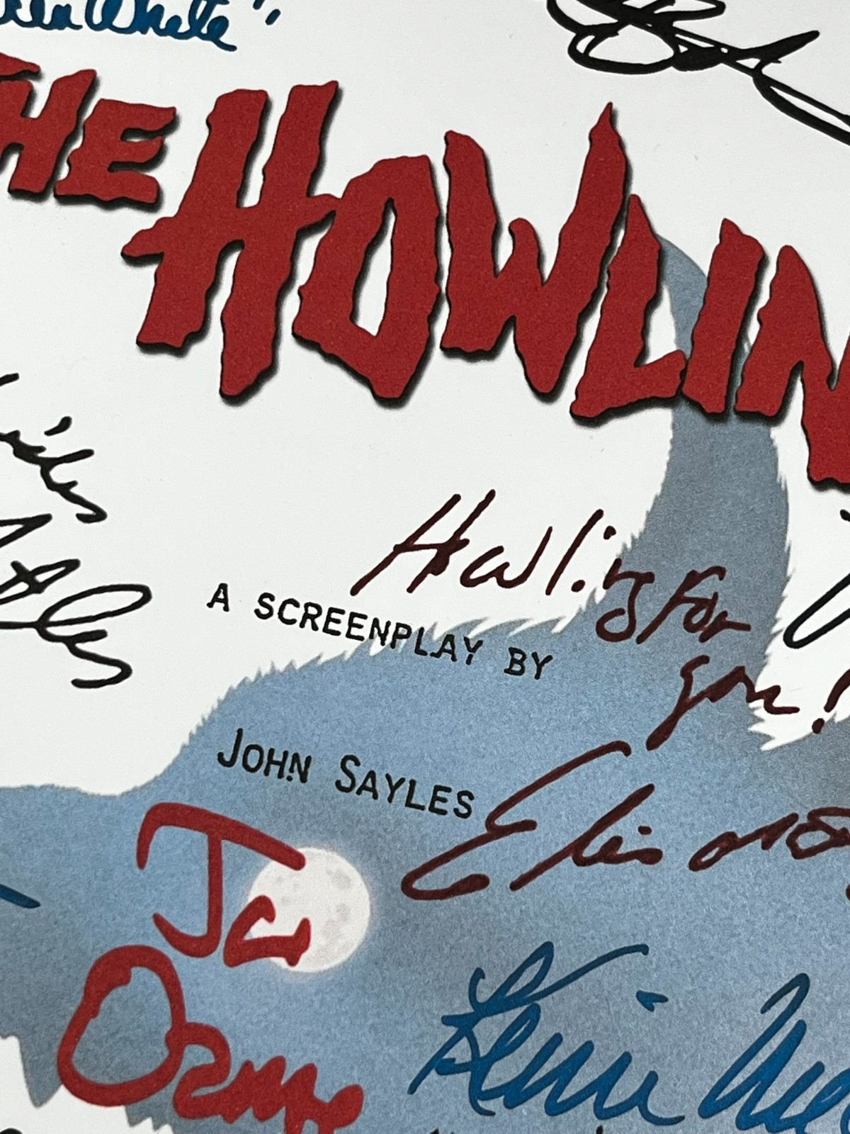 The Howling Script Signed- Autograph Reprints- Werewolf- Horror- Halloween