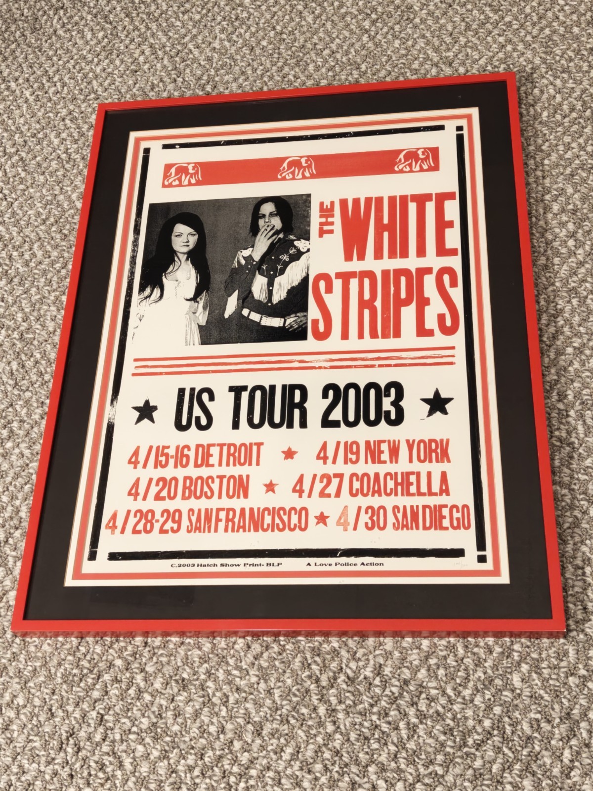 Whites Stripes Elephant Tour Poster Hatch Show Print 2003 – #104/300 Limited