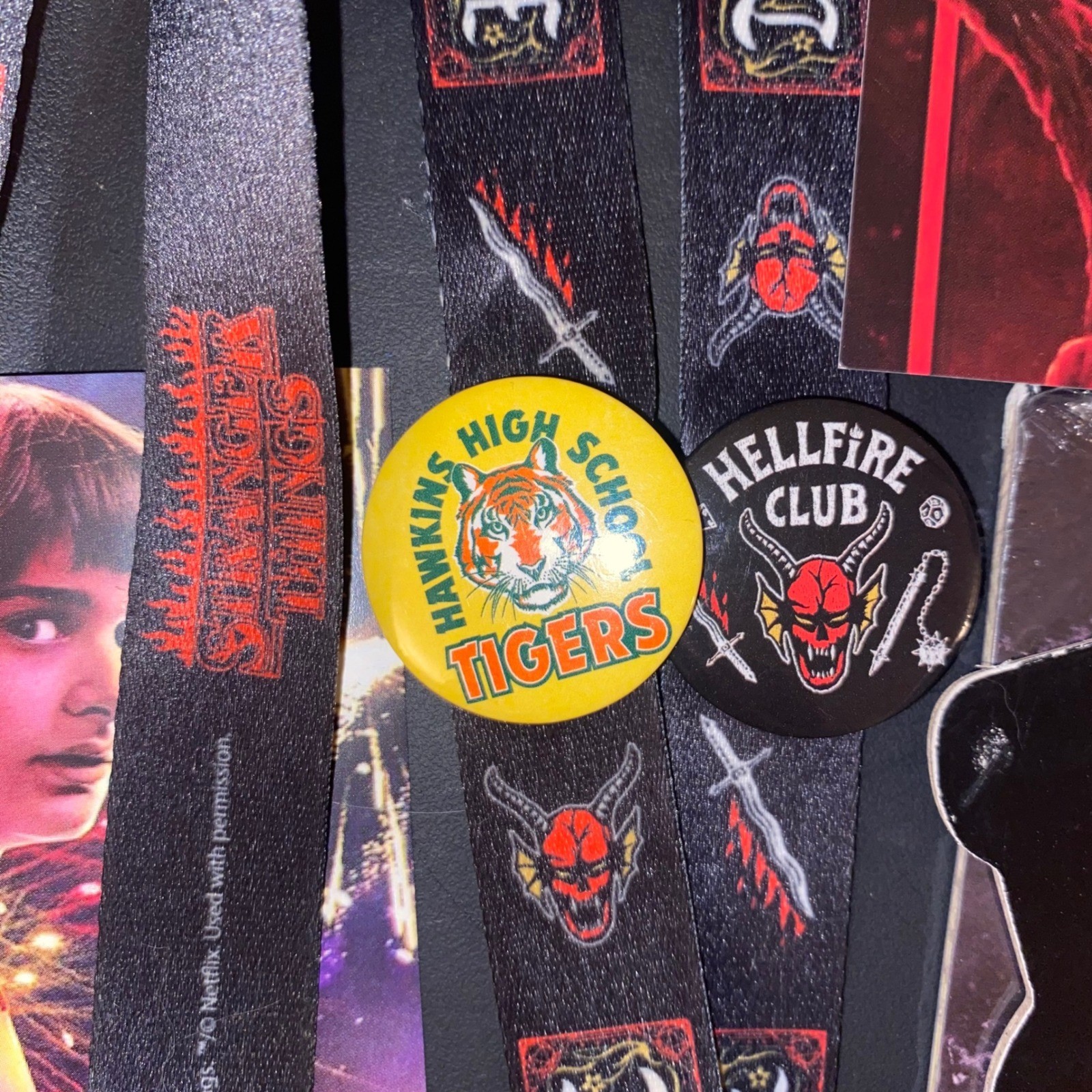 Stranger Things Bundle Dustin Action Figure 2023 Calendar Hellfire Club Lanyard