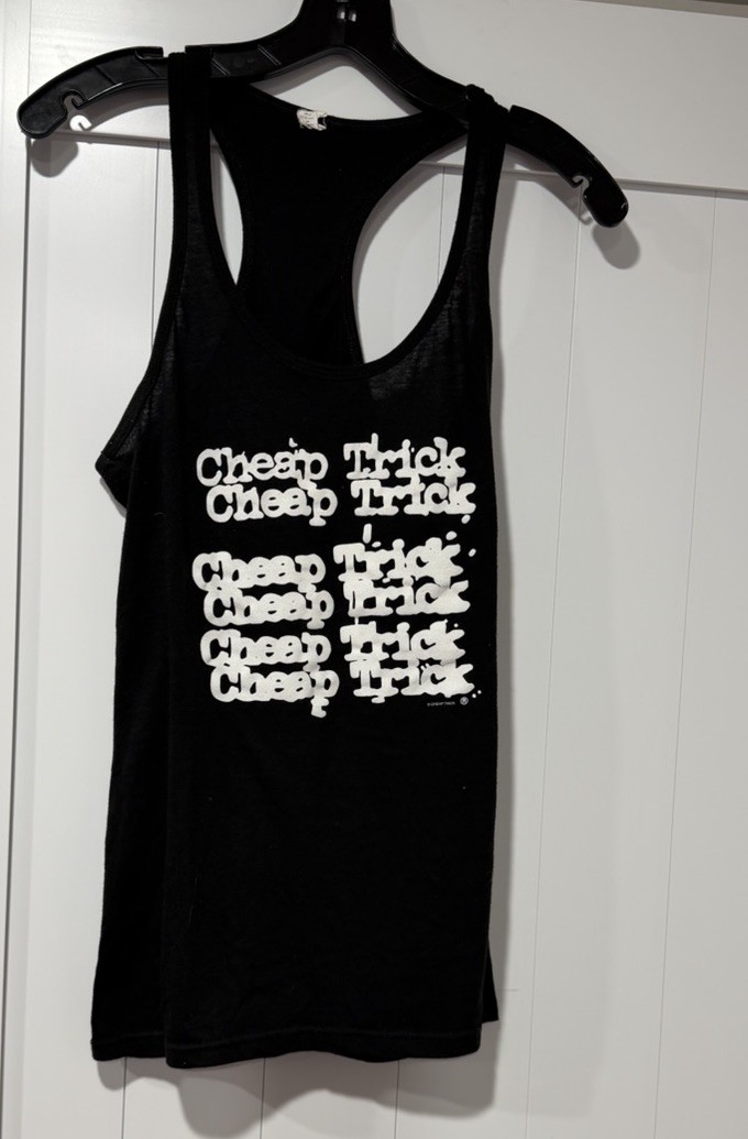 Vintage Cheap Trick Self Titled Tour Concert Black Tank Top Shirt Ladies S
