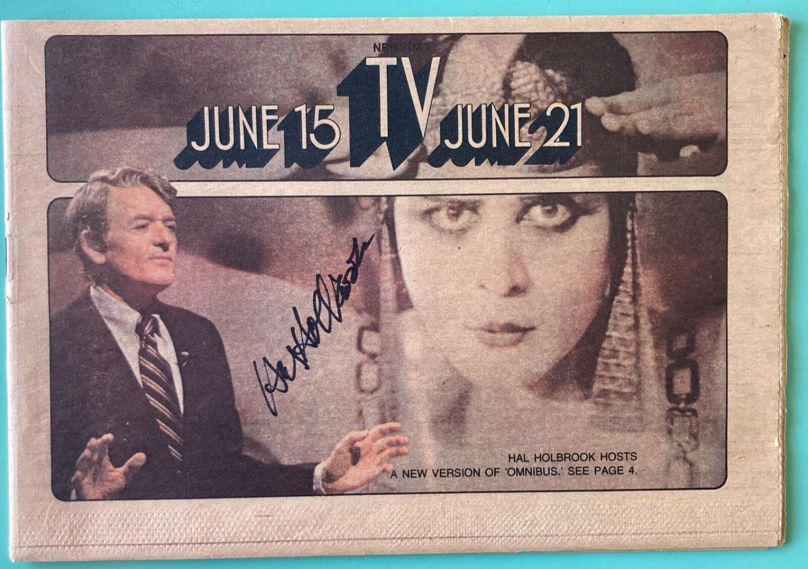 Hal Holbrook Signed Local TV Guide Newsday Omnibus TV Series 1980 Regional LI