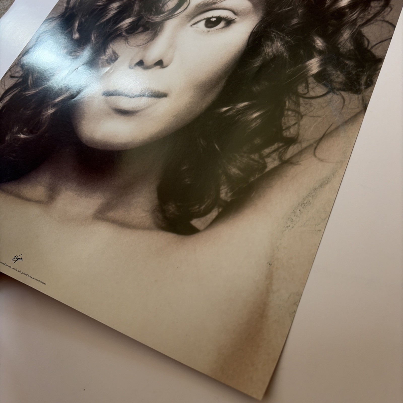 Janet Jackson 1993 Two-Sided Promo Poster Brass Metallic 90s Vintage