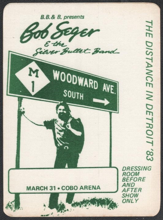 Bob Seger Backstage Pass – 1983 Cloth Pass – Cobo Arena