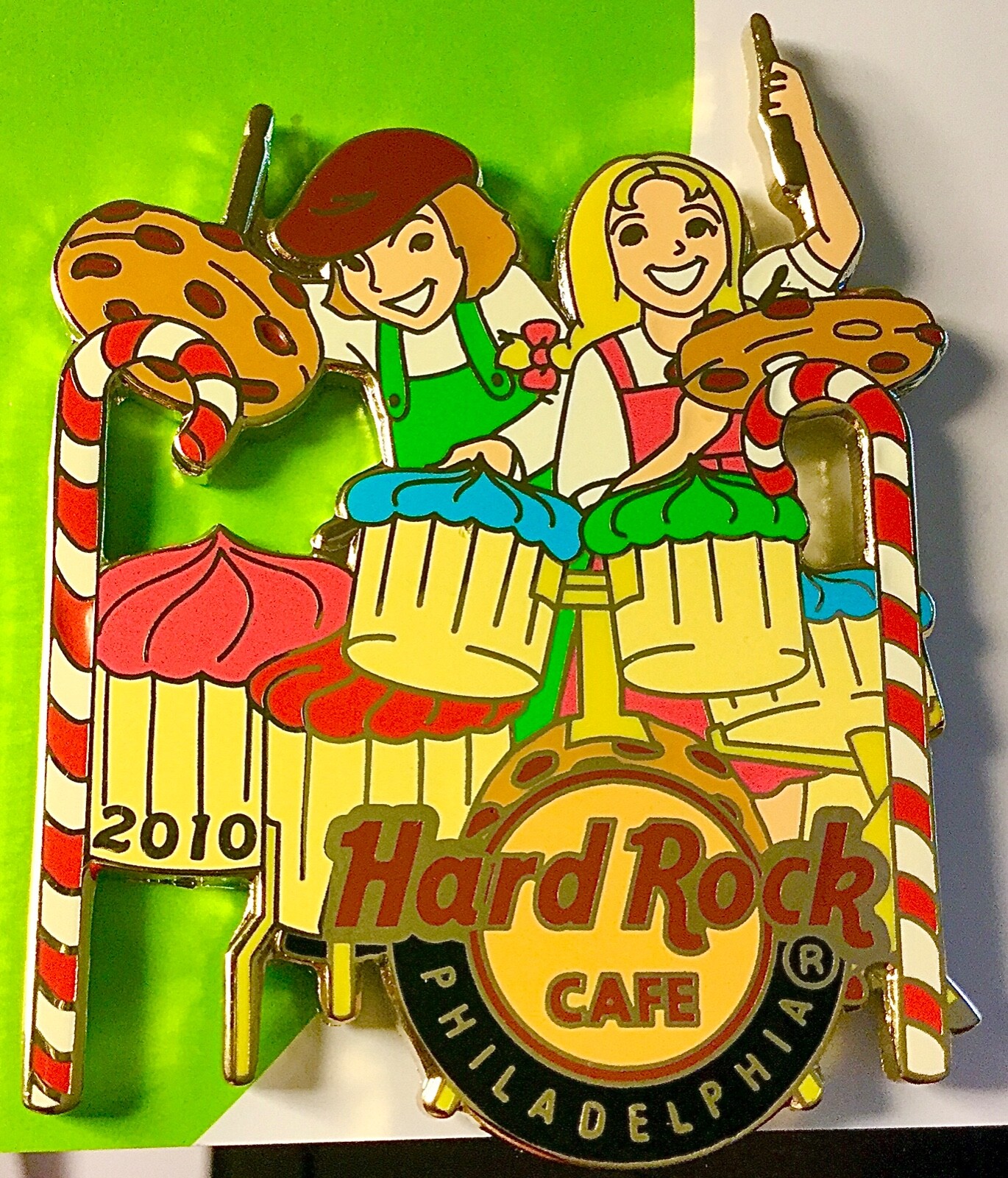 2010 HARD ROCK PHILADELPHIA HANSEL & GRETEL CUPCAKE DRUMS FAIRY TALE LE PIN