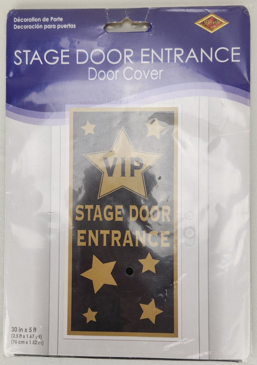 VIP Stage Door Entrance Door Cover 30″x5′ Black & Gold A Beistle Creation NIP