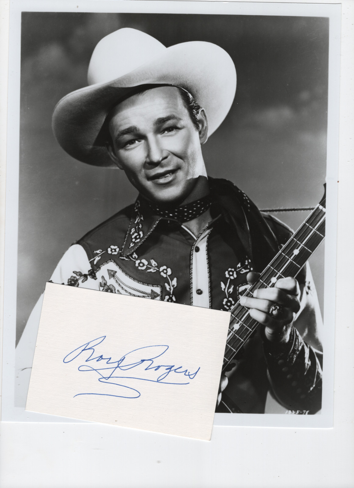 ROY ROGERS-SIGNED CARD AND UNSIGNED 8X10 GLOSSY PHOTO