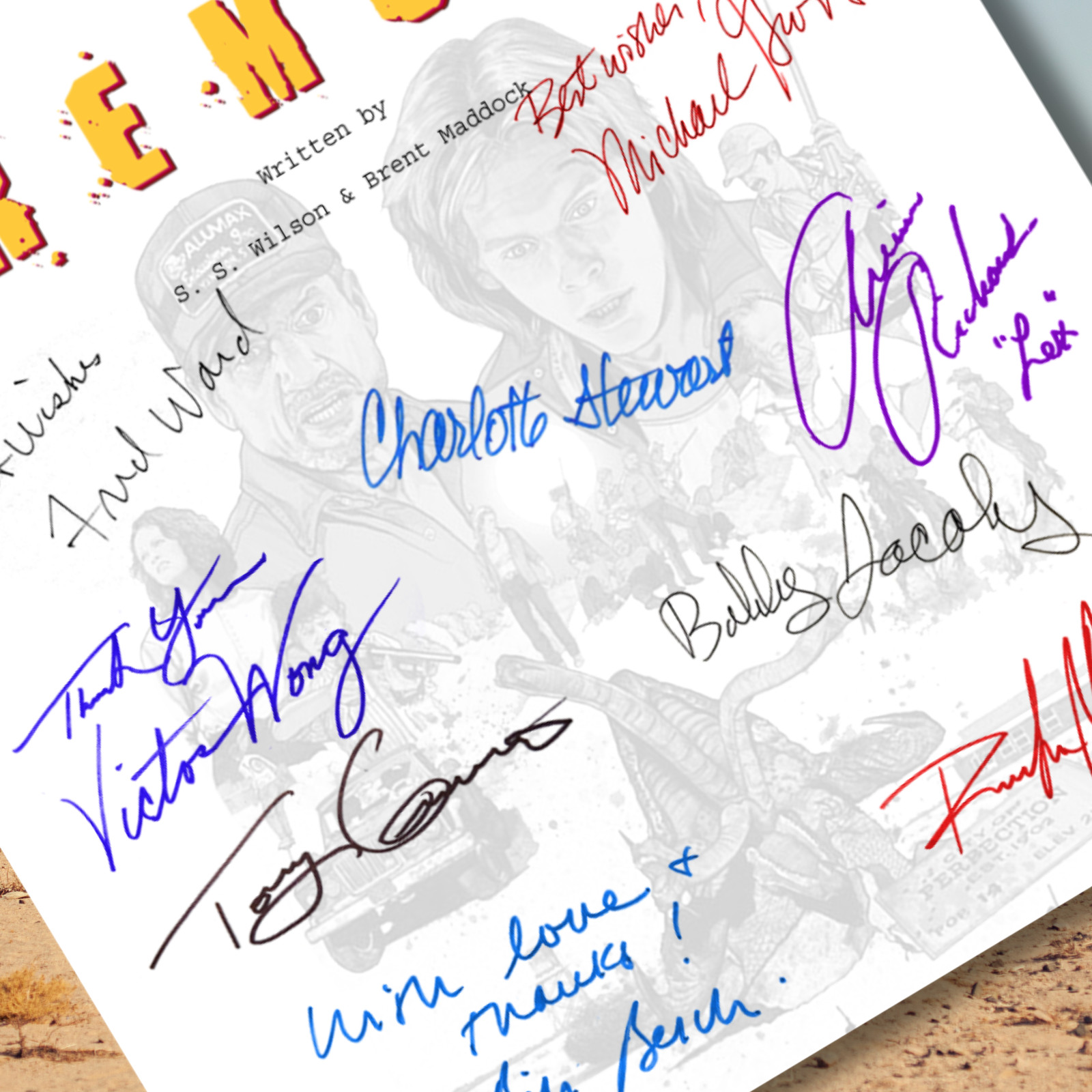 Tremors Script Signed Autograph Reprints | Tremors Movie Memorabilia | Collector