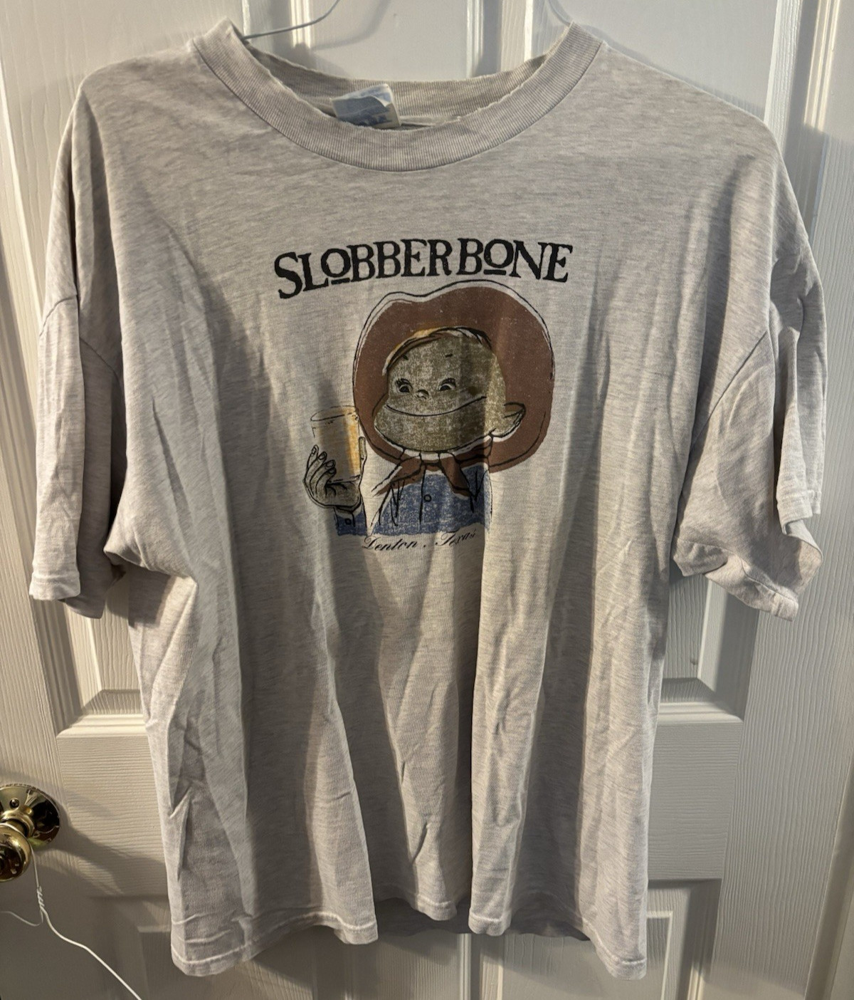 XL Vintage Concert T-Shirt Slobberbone Denton TX Gray Heather Hanes Beefy T