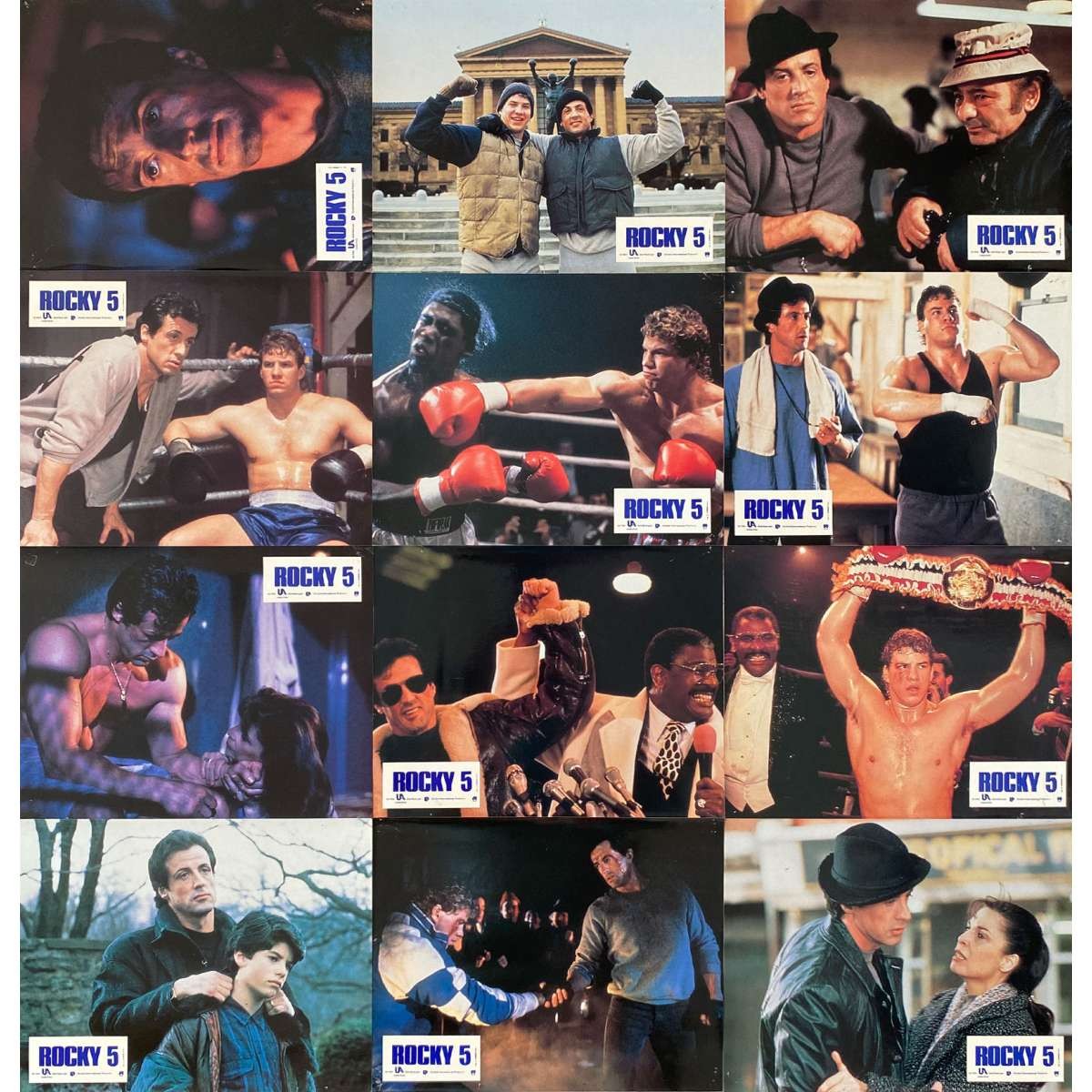 ROCKY V Lobby Cards x12 – 9×12 in. – 1990 – John G. Avildsen, Sylvester Stallone