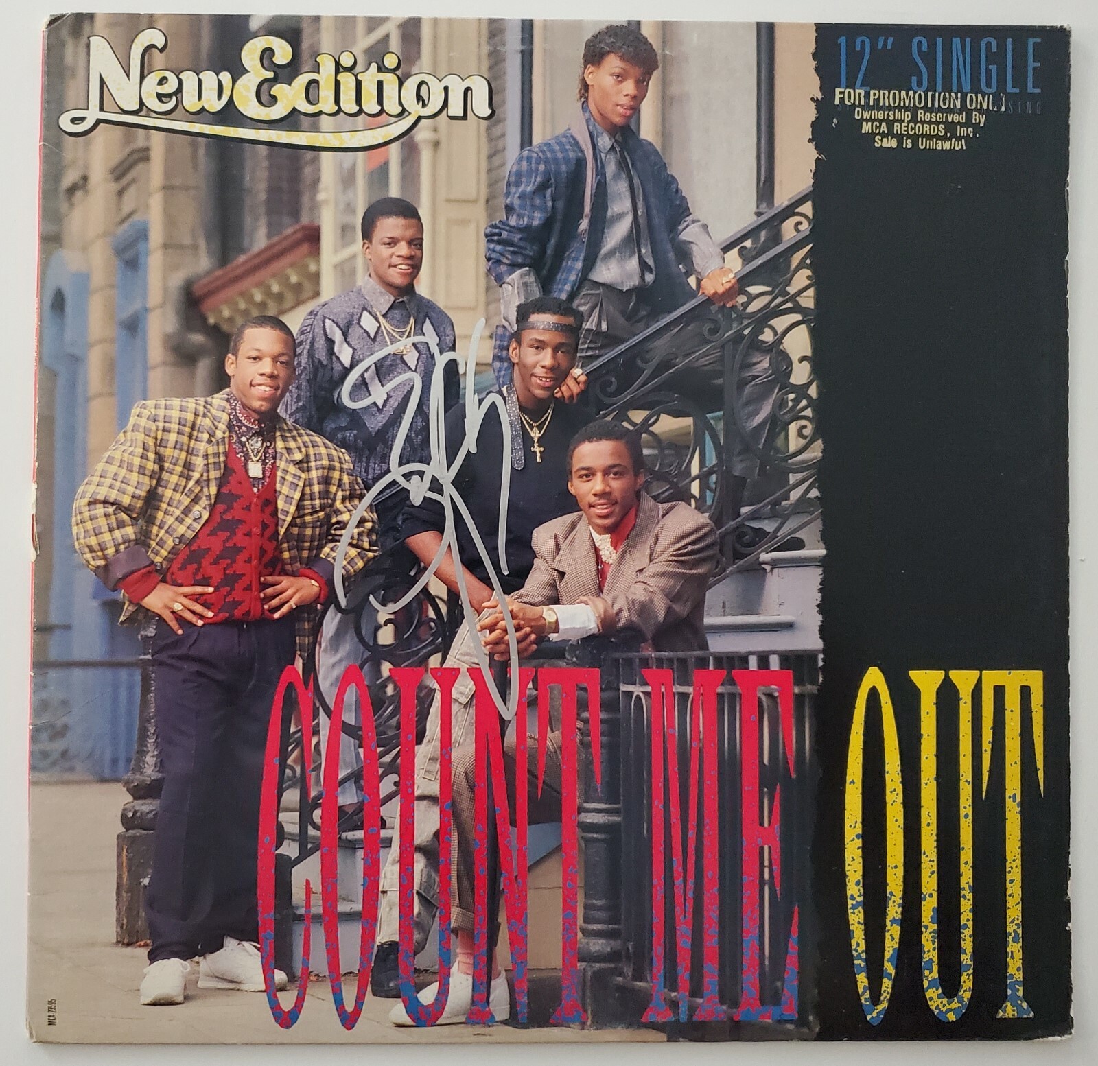 Ralph Tresvant & Bobby Brown Signed New Edition – Count Me Out Vinyl Record RAD