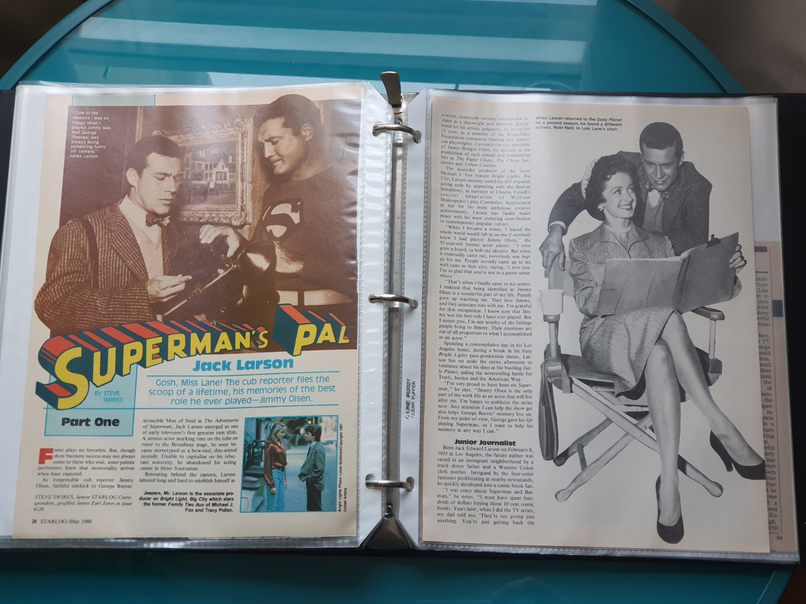 🟢 Jack Larson George Reeves Superman Starlog May 1988 Magazine Article Clipping