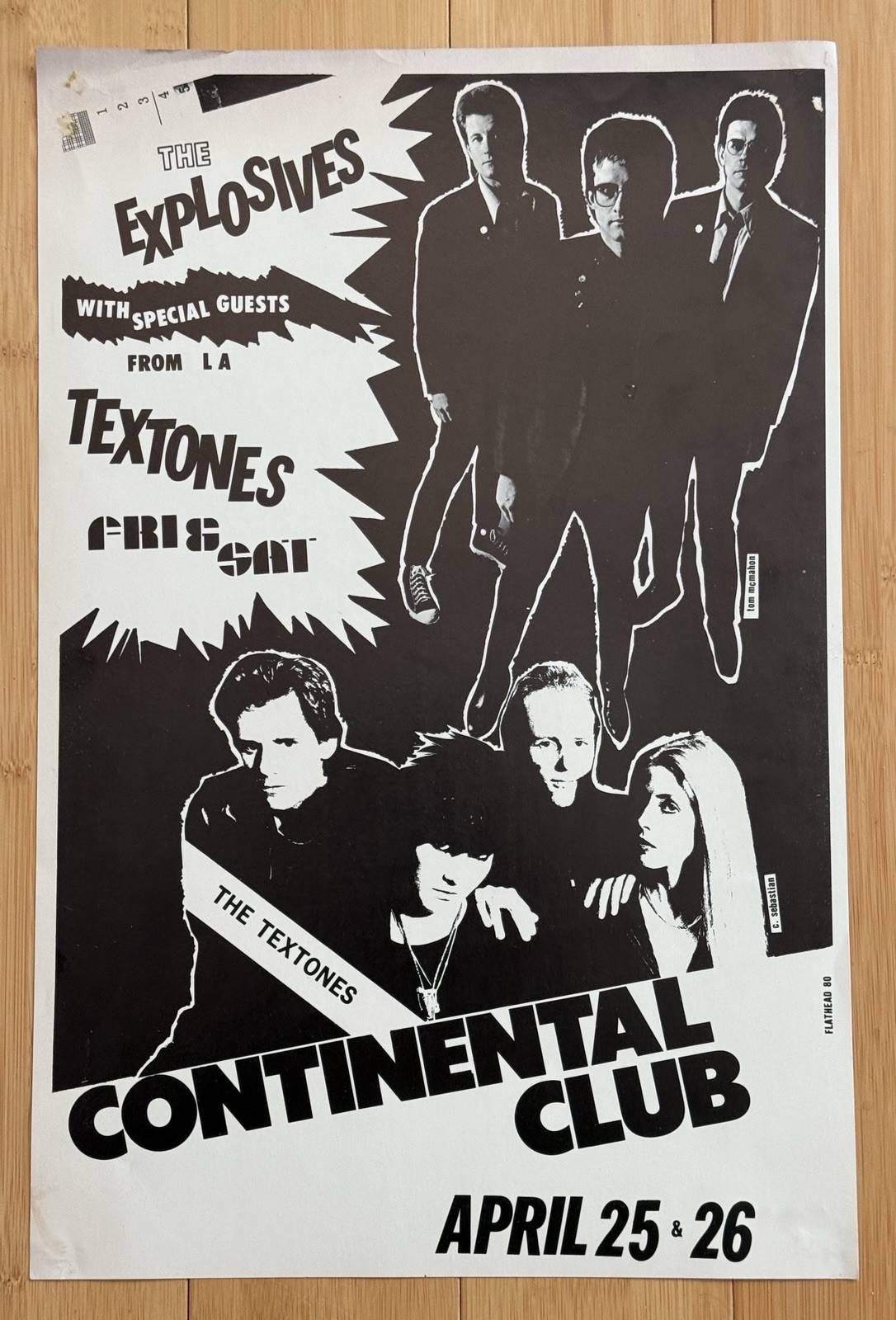 THE TEXTONES and EXPLOSIVES Concert Poster at CONTINENTAL CLUB – Austin TX DAZE
