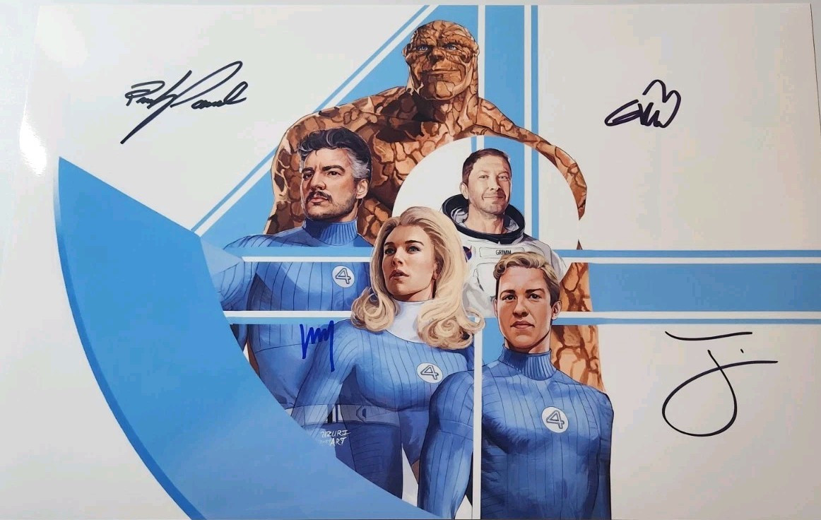 Fantastic Four PEDRO PASCAL VANESSA KIRBY + Signed Photo 11×17″ – COA Included