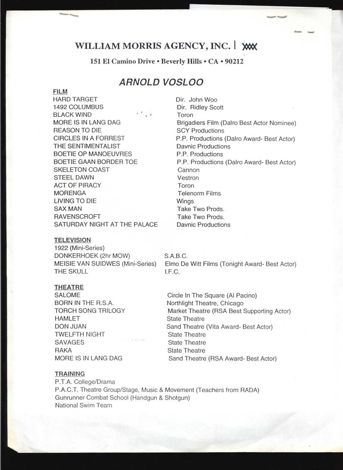 Arnold Vosloo – Signed Autograph Book Page & Photo Set – The Mummy