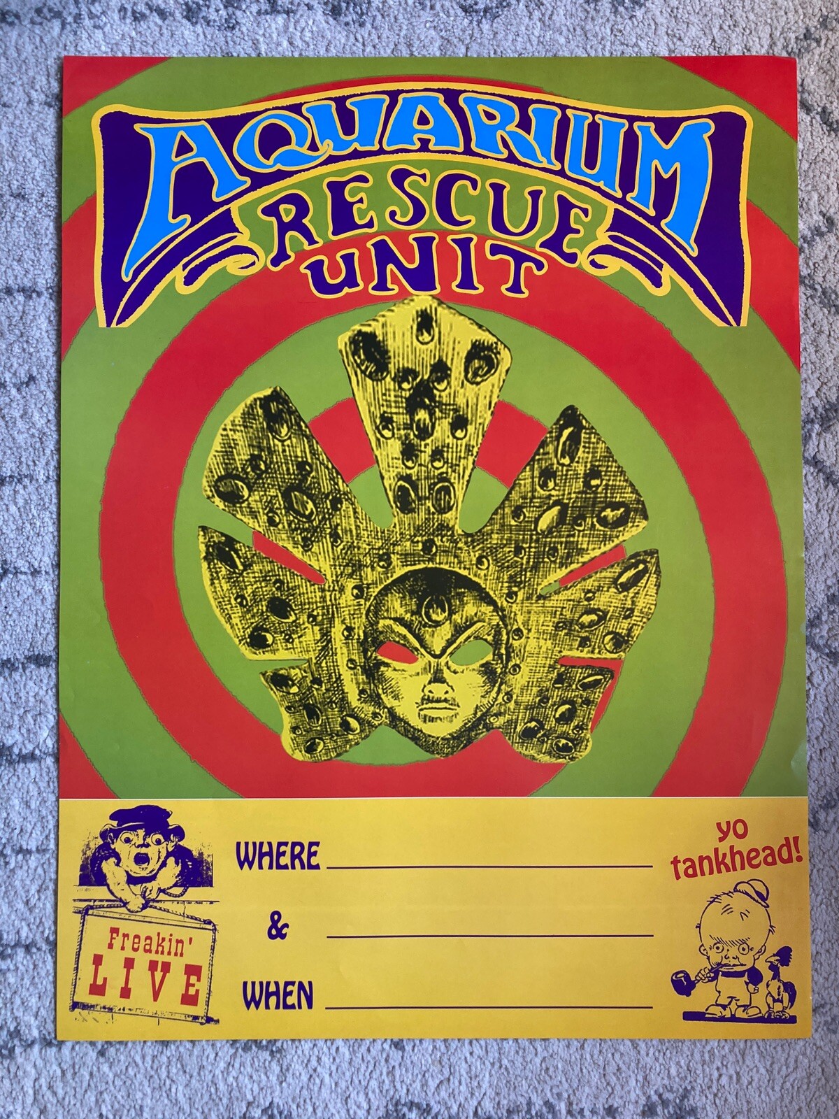 Vintage Aquarium Rescue Unit 1995 Tour Poster Blank