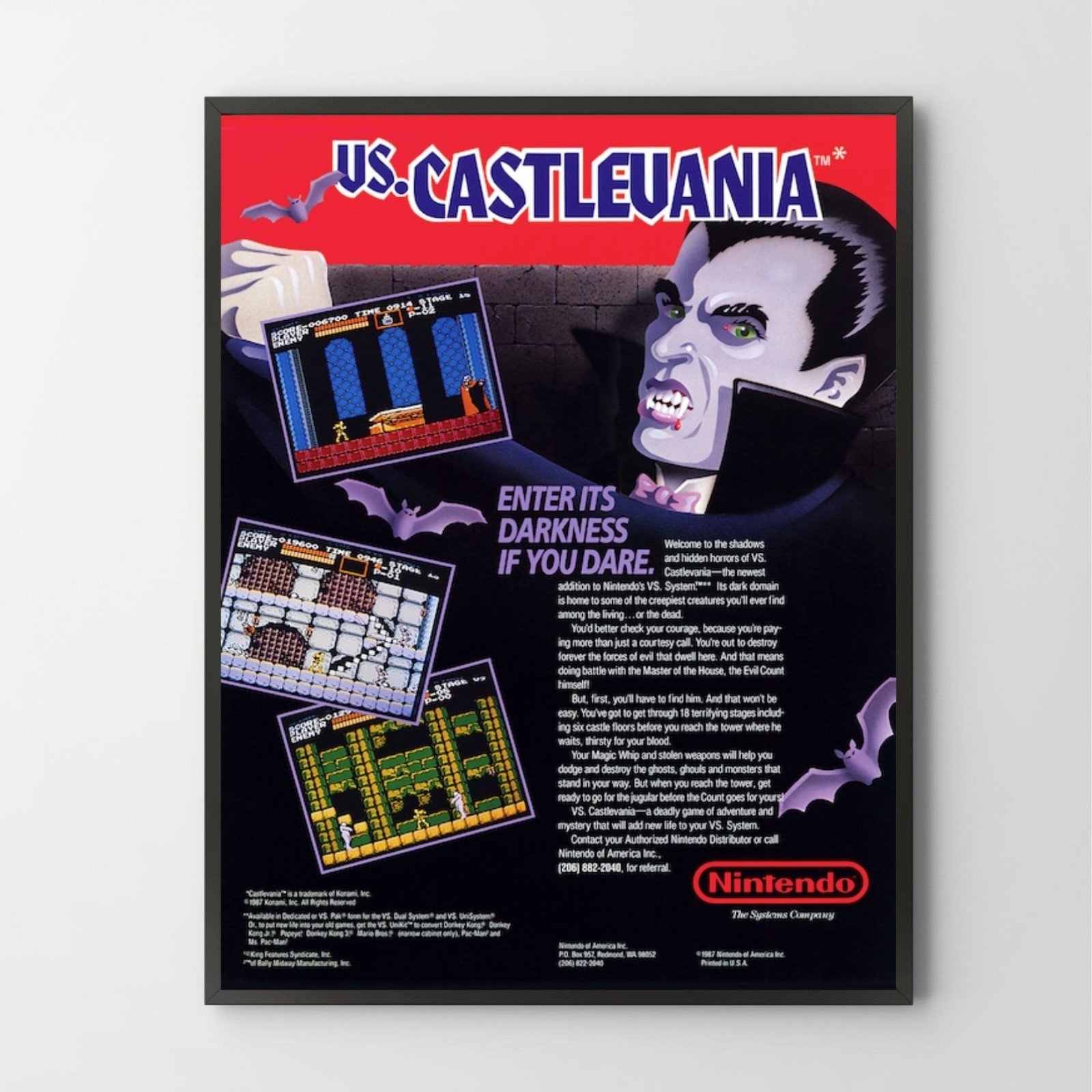 Poster Vs Castlevania Nintendo Arcade Premium Glossy Unframed Poster Print A1263