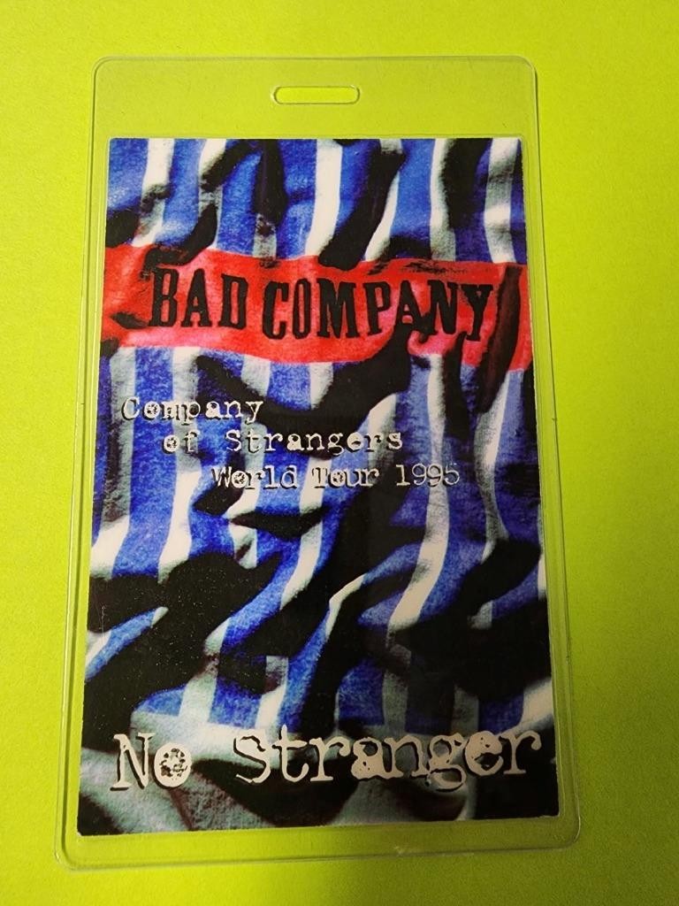 Vintage Bad Company “Company of Strangers” World Tour Laminated Backstage Pass