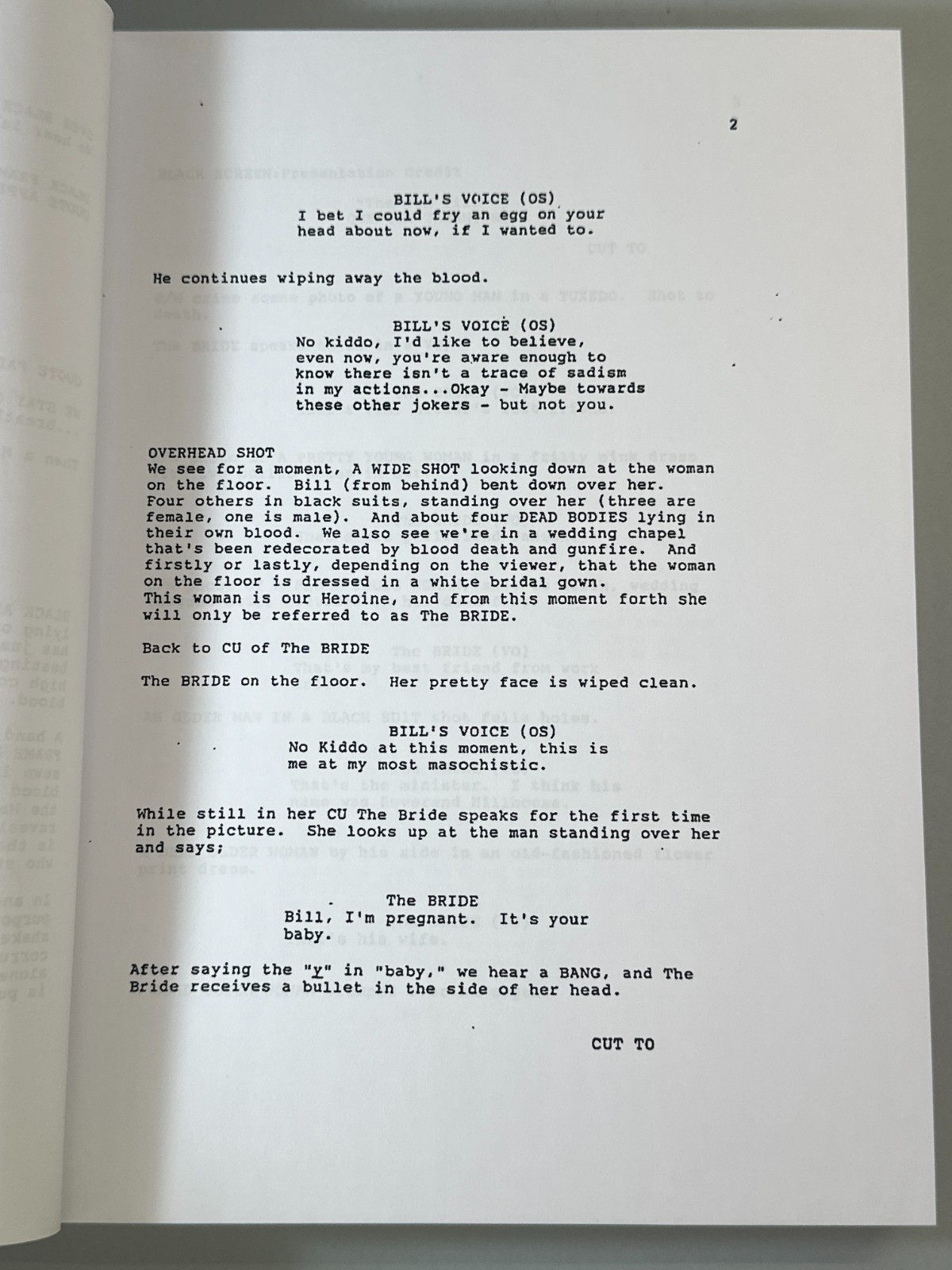 Kill Bill Screenplay Final Draft Quentin Tarantino Uma Thurman 2003 Movie Script