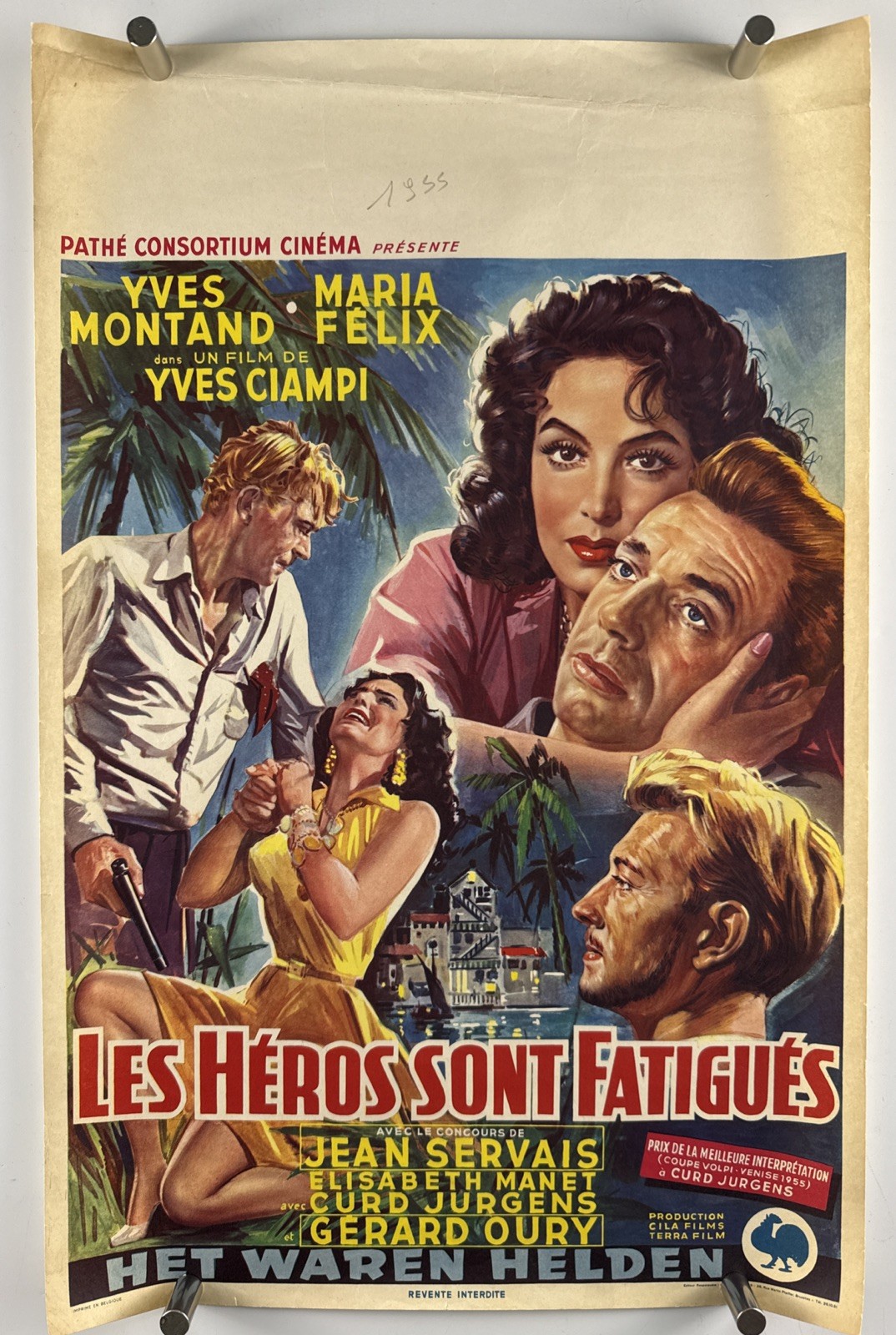 HEROES AND SINNERS Movie Poster (Fine) Belgian 1957 Maria Felix 14×21.75 103