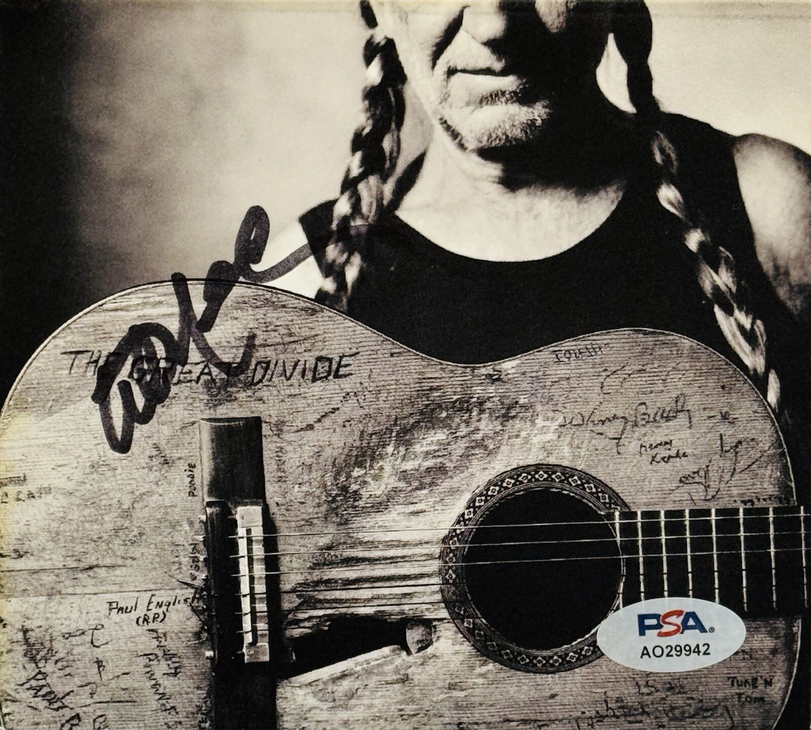 PSA DNA Willie Nelson Signed ✍️ Certified 2002 CD Cover The Great Divide Auto