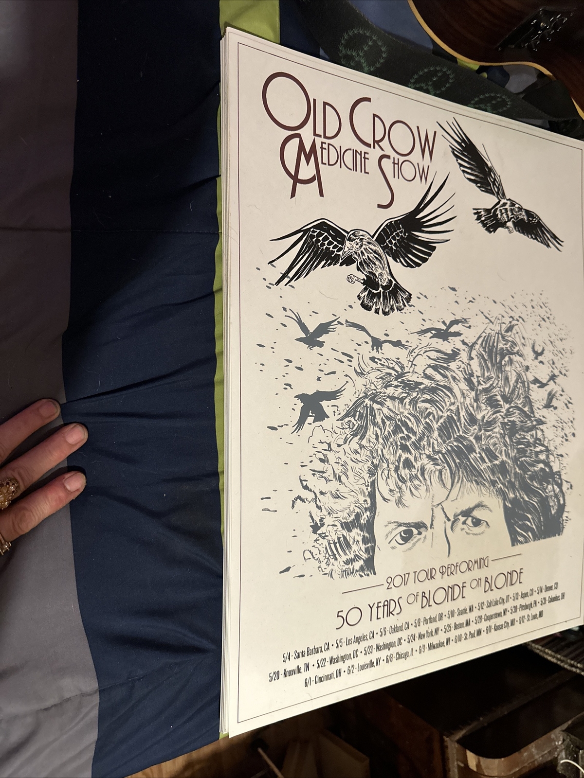 Old Crow Medicine Show 2017 Poster 50 Years Of Blonde On Blonde New Orig Stock