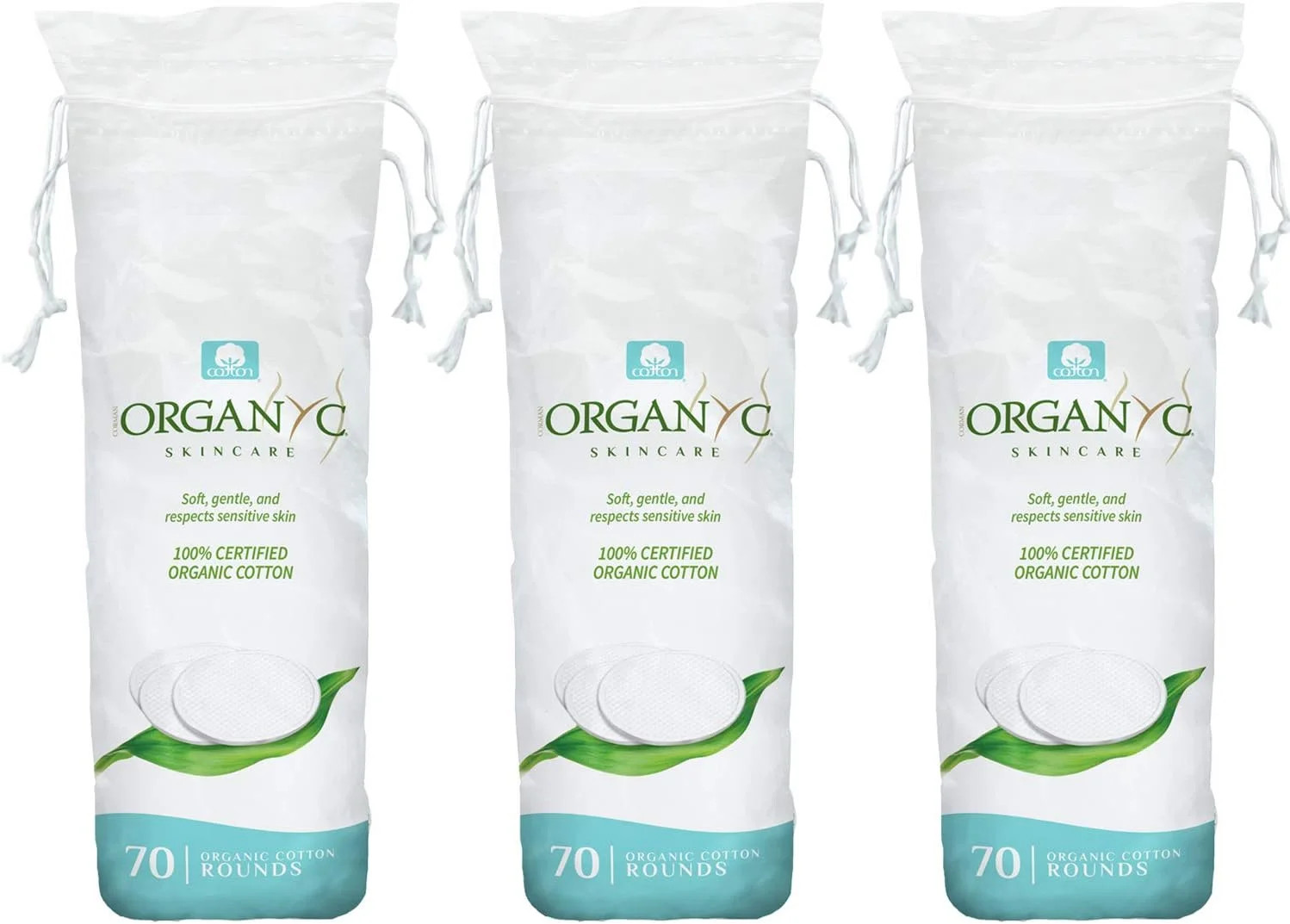 Organyc 100% Organic Cotton Rounds – Biodegradable Cotton, Chemical Free, For Se