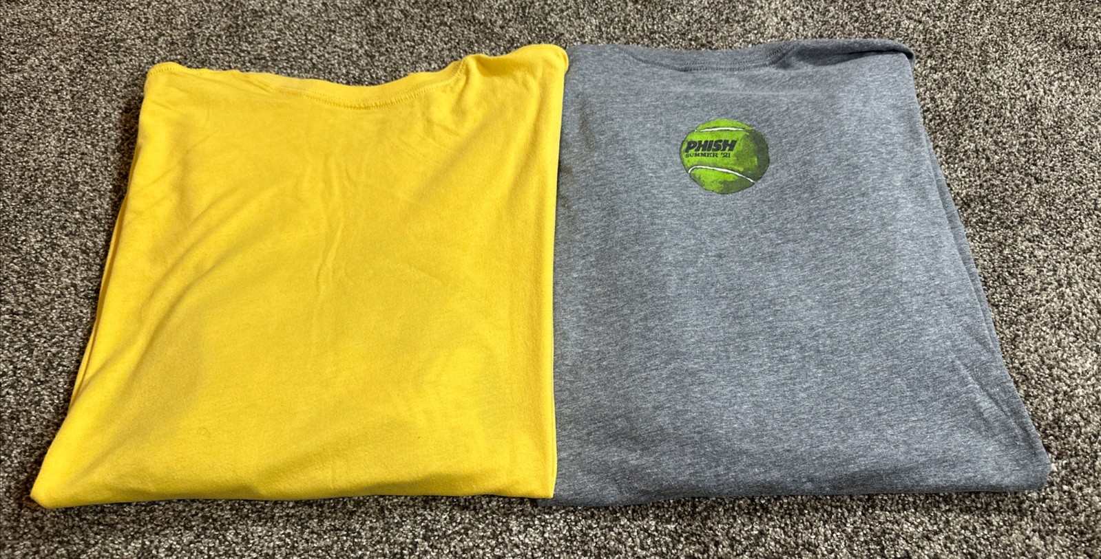 Phish Winter & Summer 2021 Lot Of 2 T-shirts Size Large Yellow/Gray