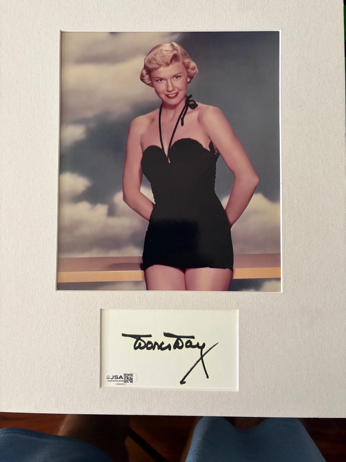 Doris Day 7″x8″ Classic Matted Photo From First Feature Film w/Cut Auto JSA COA