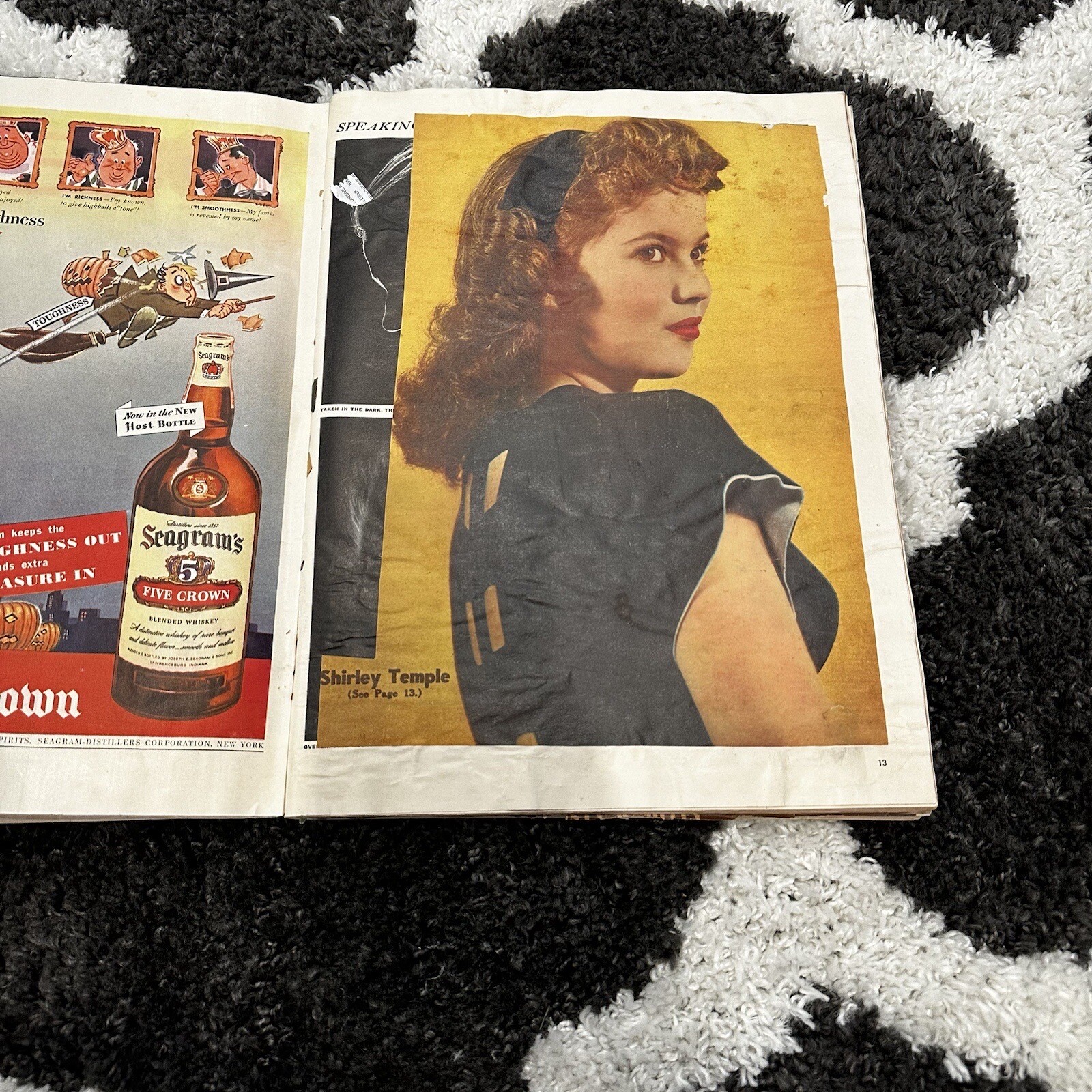 Vintage Handmade Movie Star Celebrity WW2 Magazine Clippings Scrapbook 40’s