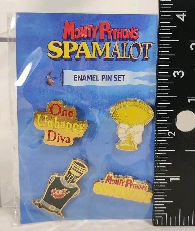 Monty Python SPAMalot Enamel 4 Pin Set NEW