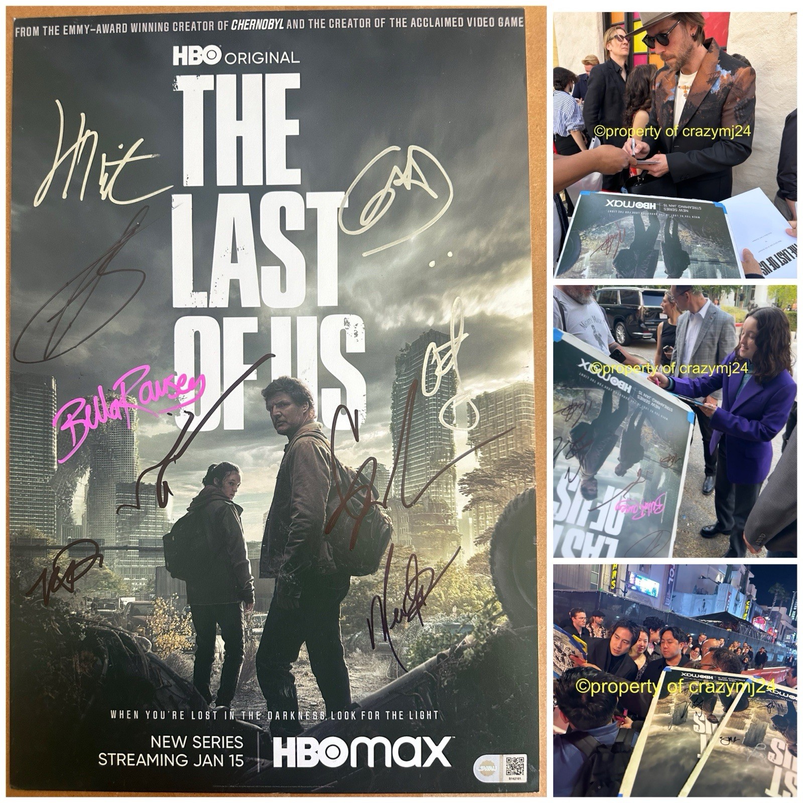 9 Signed The Last Of US Bella Ramsey Kaitlyn Dever Troy Baker Gustavo Autograph
