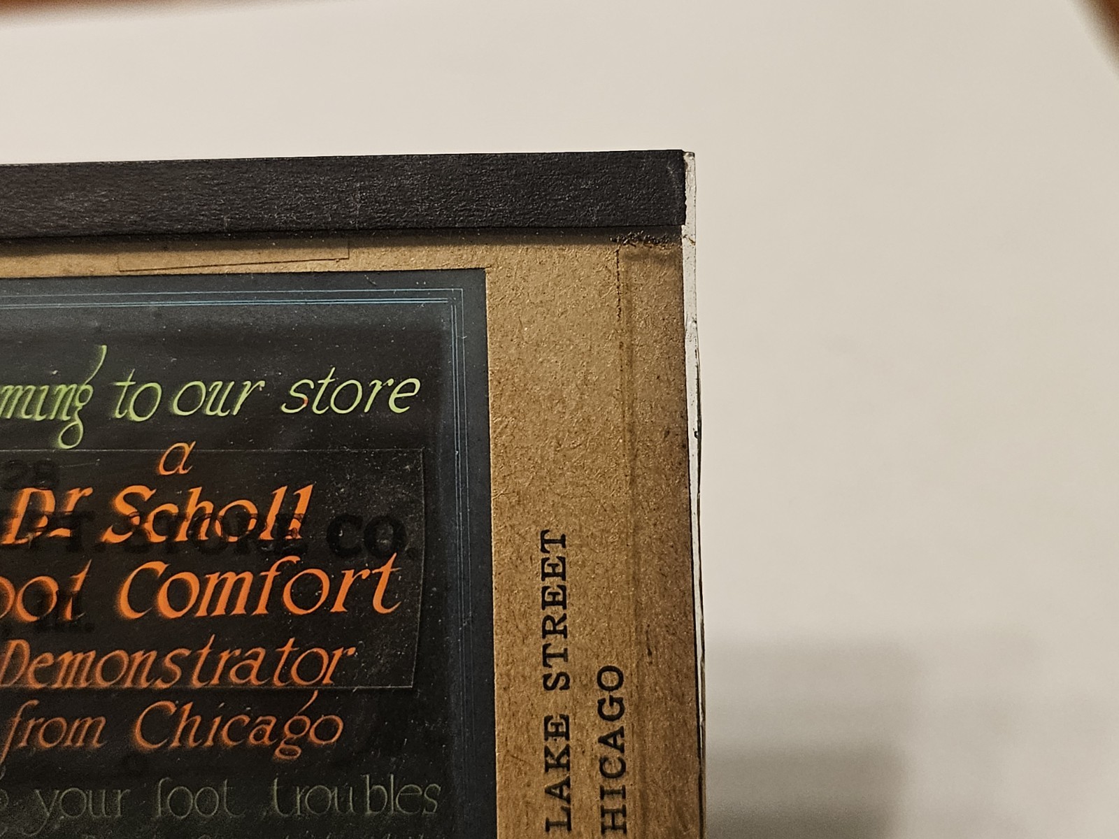1920s MOVIE THEATER CINEMA GLASS SLIDE Dr Scholl Deptartment Store Advertisement