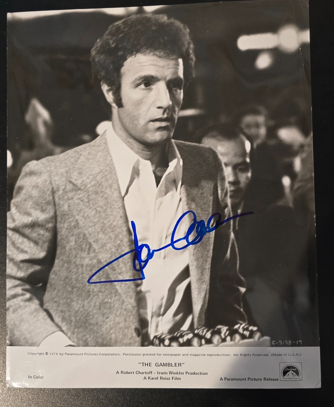 JAMES CAAN SIGNED THE GAMBLER PR 8 X10 BOLD W COA