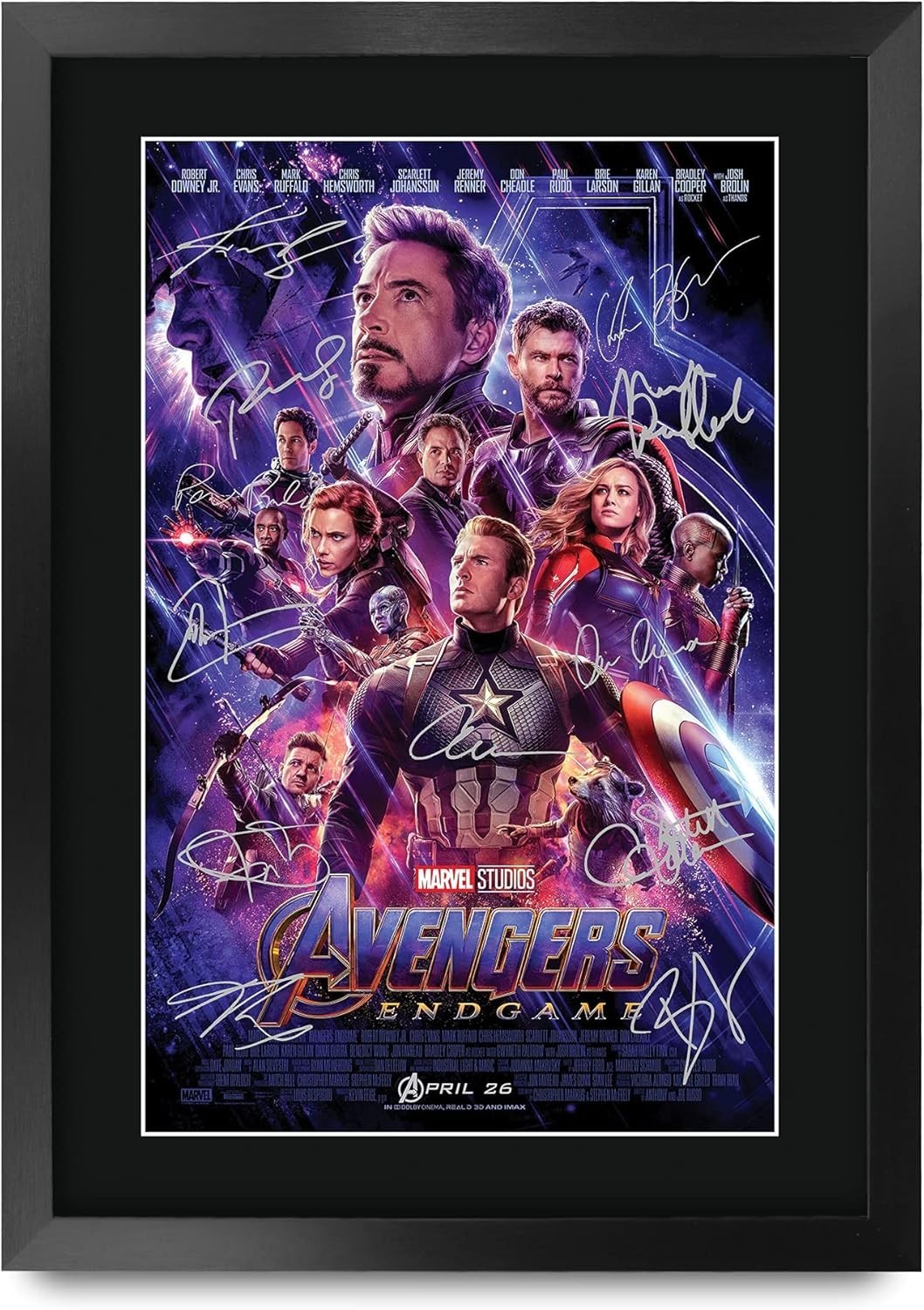 Framed Avengers Endgame Signed Poster 16×12 for Movie Lovers and Collectors