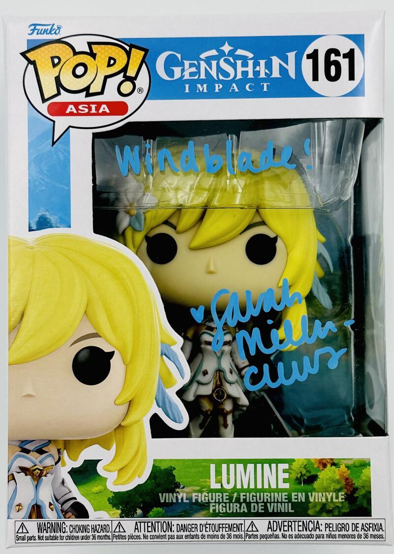SARAH MILLER CREWS SIGNED LUMINE FUNKO POP 161 GENSHIN IMPACT AUTOGRAPH JSA 354