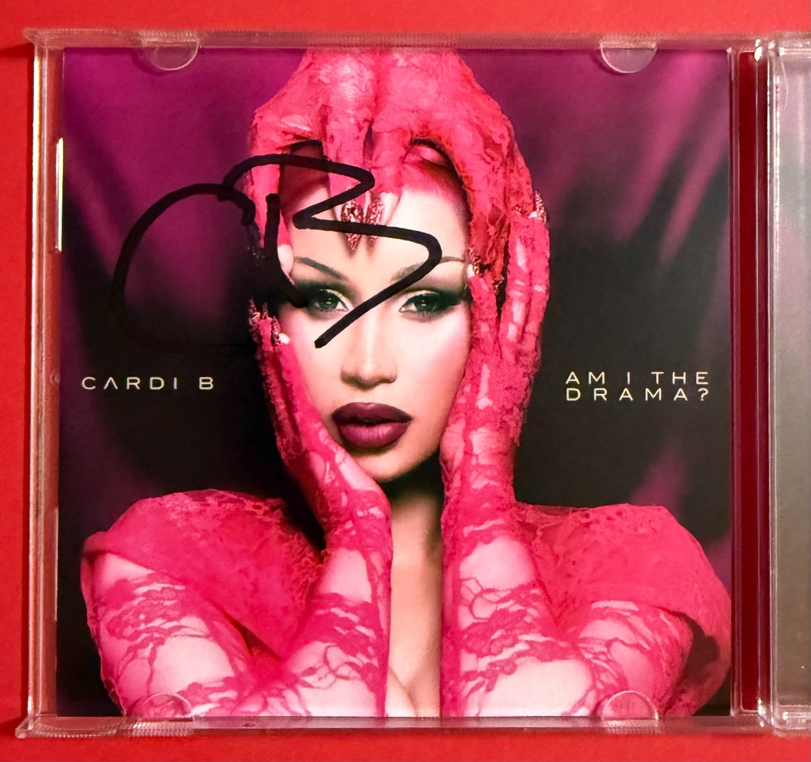 Cardi B AM I THE DRAMA? Alternate Cover CD #3 Signed Insert New/minor case crack