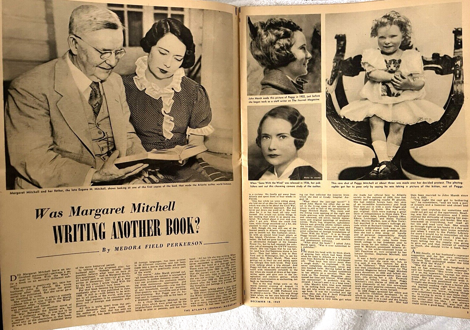 GONE WITH THE WIND MARGARET MITCHELL ORIG. 1949 ATLANTA JOURNAL MEMORIAL ISSUE!!