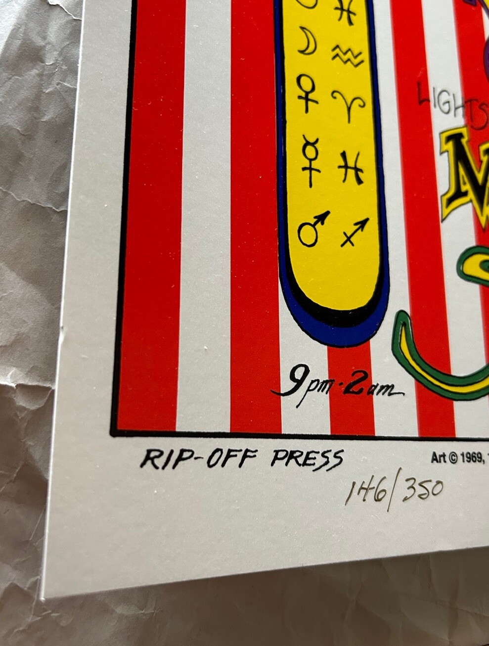 MC5 Poster Signed Numbered Screen print of 350 Gary Grimshaw NOT IGGY punk