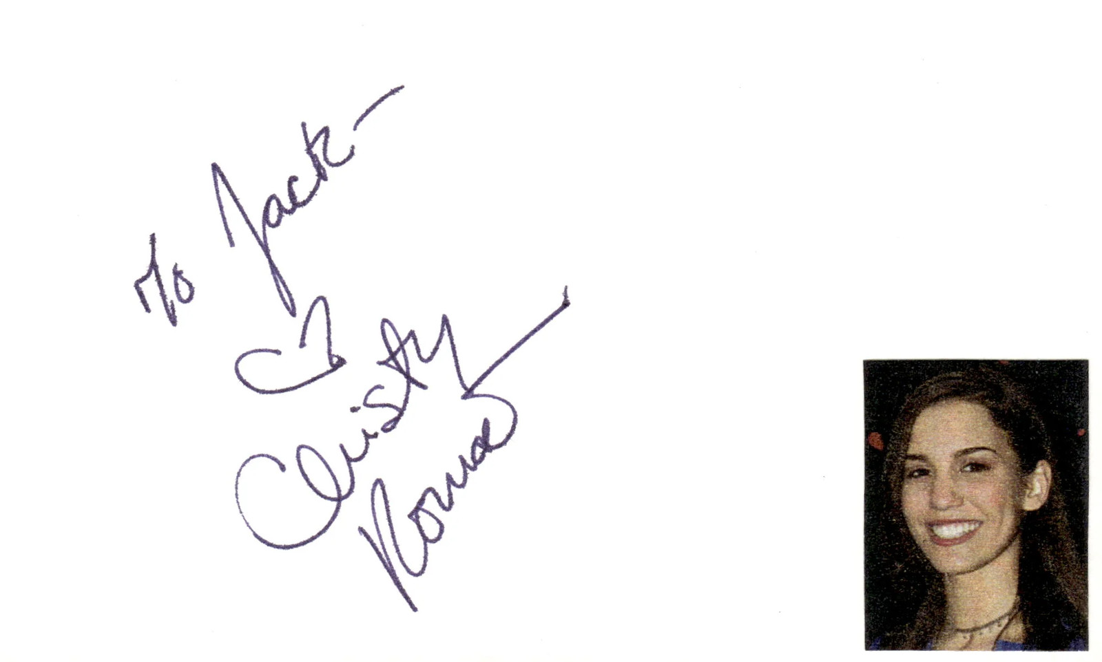 Christy Romano Signed Auto 3×5 Index Card Kimpossible