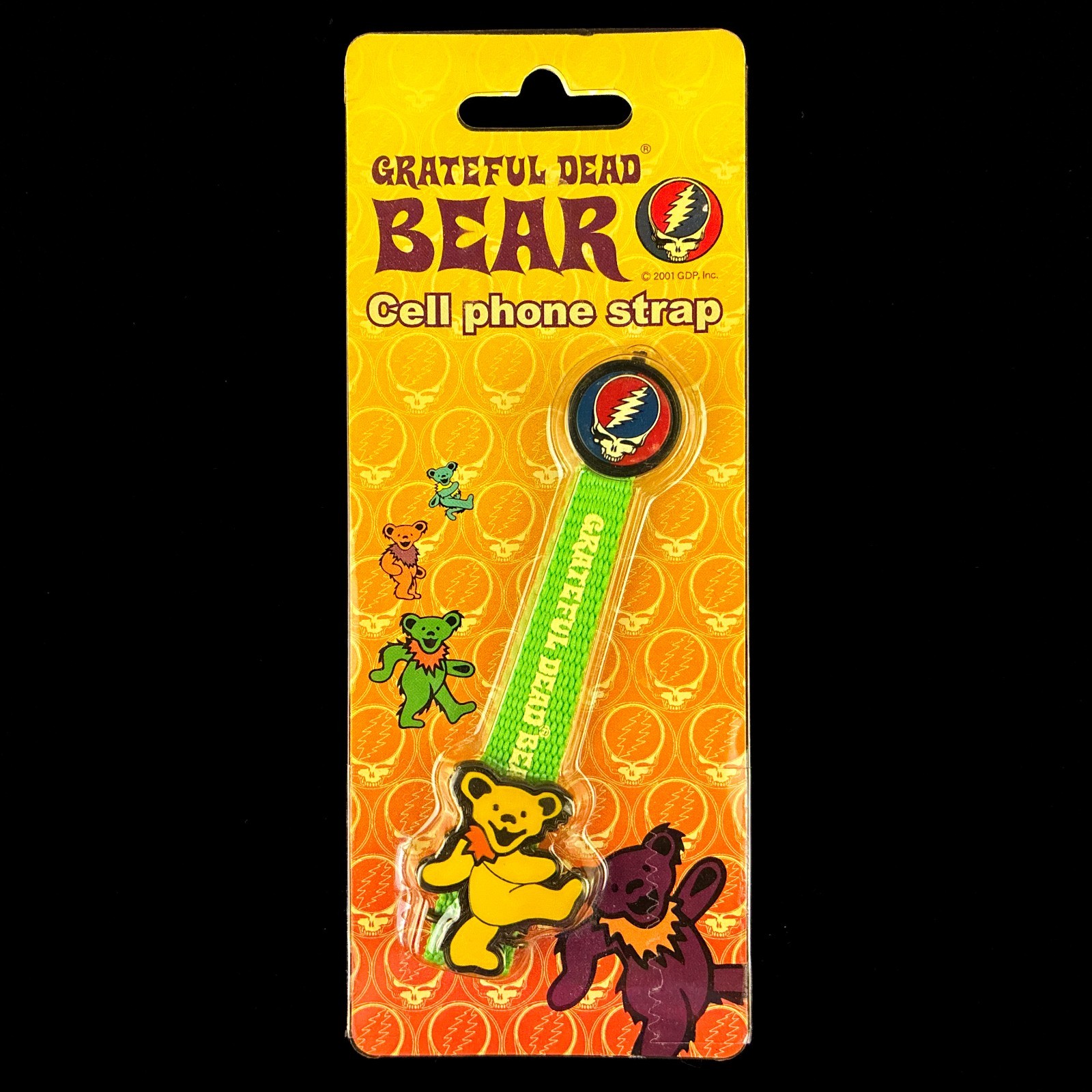 Liquid Blue Grateful Dead Dancing Bear Cell Phone Strap Keychain Metal Charm