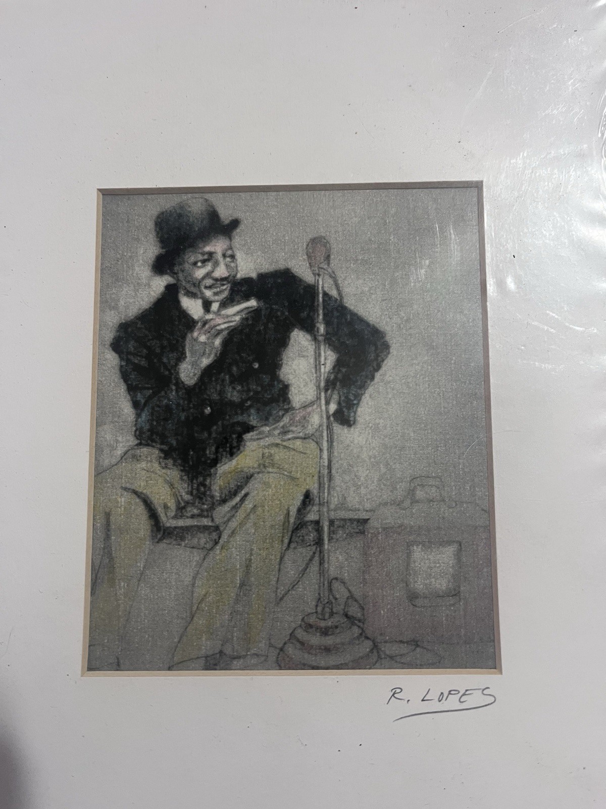 Sonny Boy Williamson Rick Lopes Signed Hand Colored Film Overlay Print 1996
