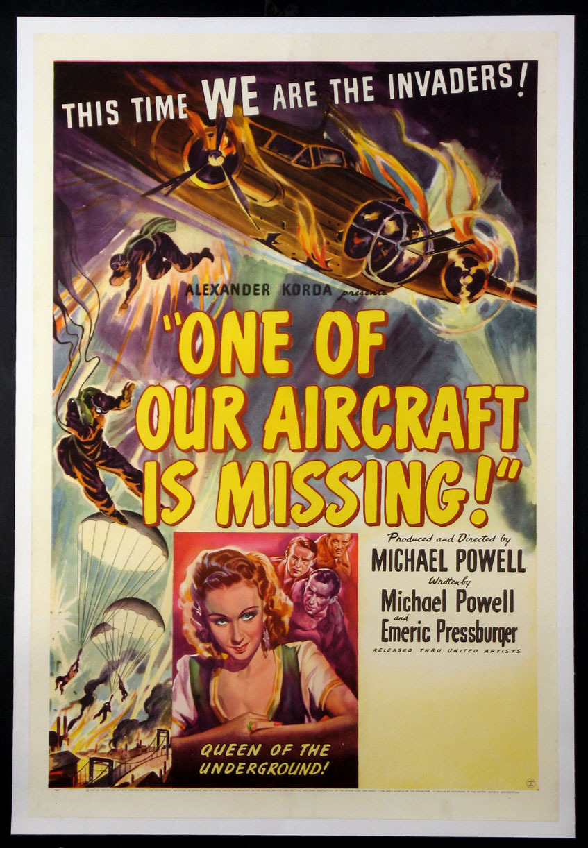 ONE OF OUR AIRCRAFT IS MISSING POWELL / PRESSBURGER 1942 1-SHEET