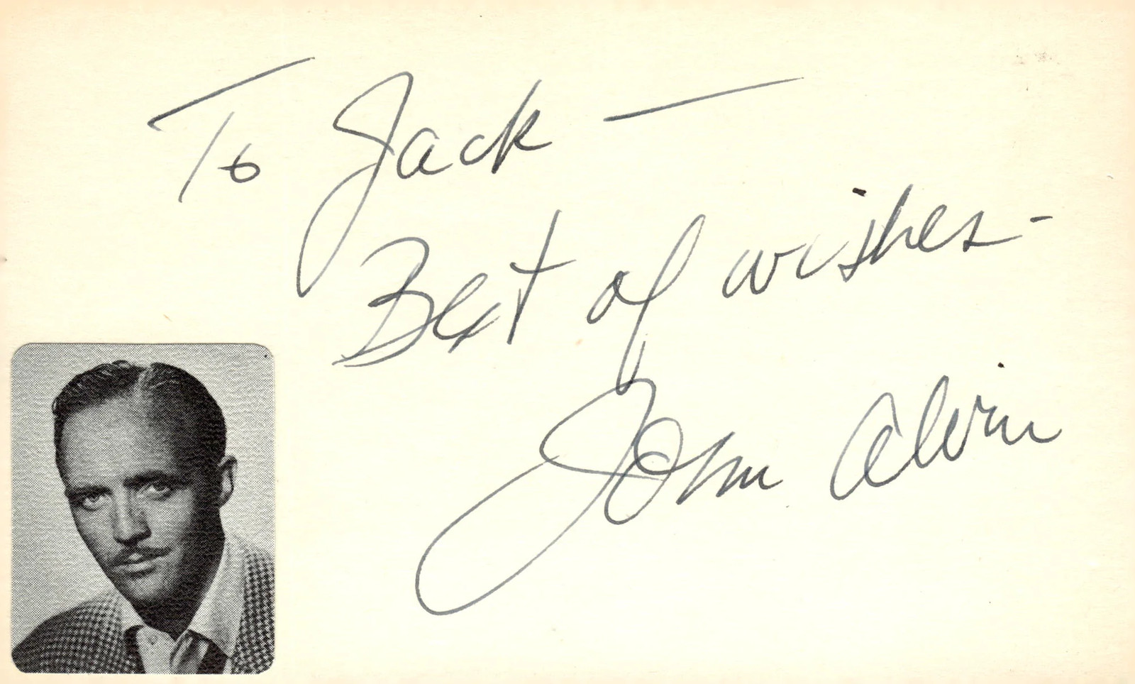 John Alvin Signed Auto 3×5 Index Card Lone Ranger
