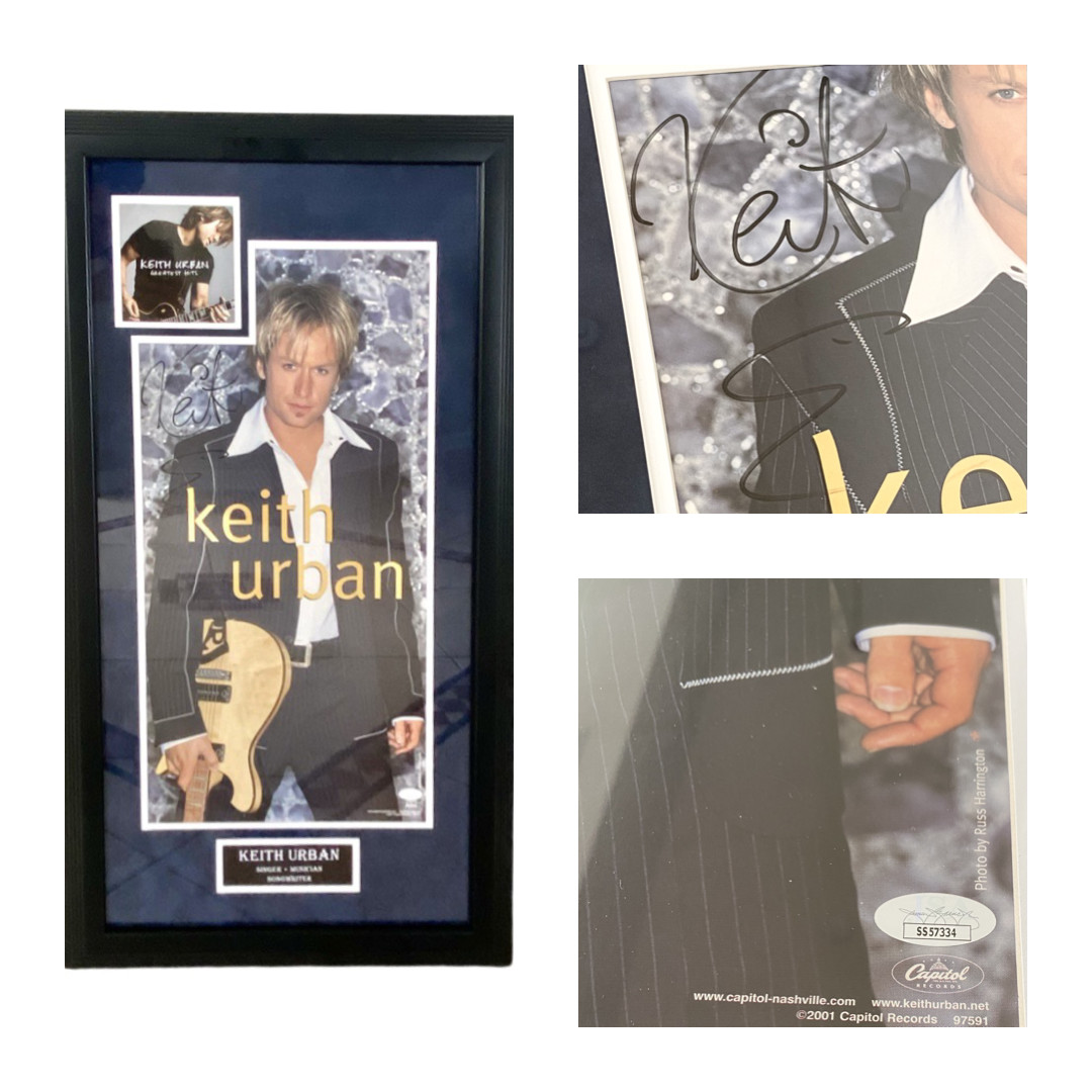 KEITH URBAN SIGNED POSTER JSA COA 19X36 GREATEST HITS CD GOLDEN ROAD FUSE