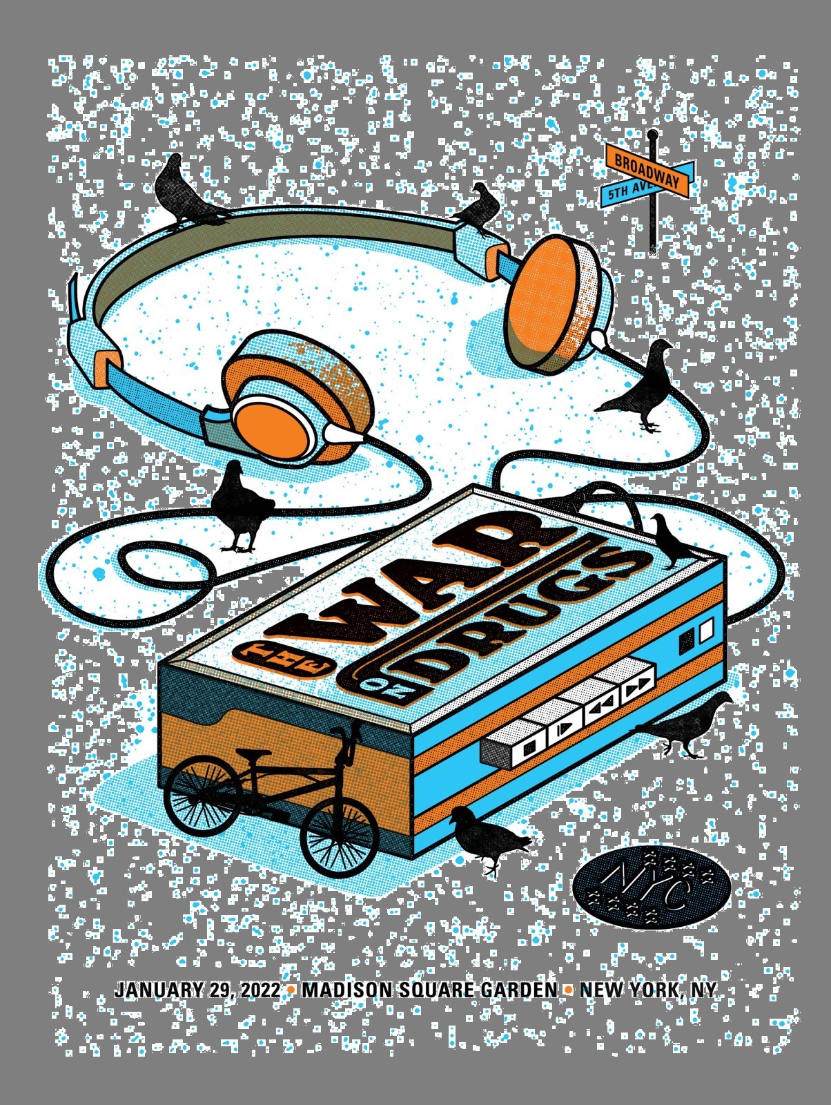 2022 THE WAR ON DRUGS CONCERT POSTER WALL ART PRINT MANHATTAN NEW YORK